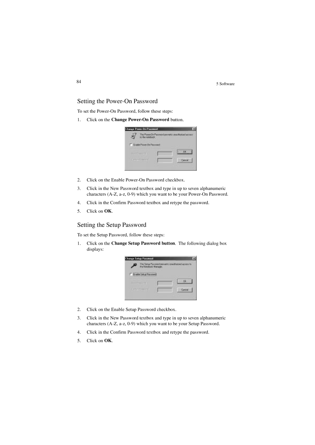 Acer 340 Series manual Setting the Power-On Password, Setting the Setup Password 