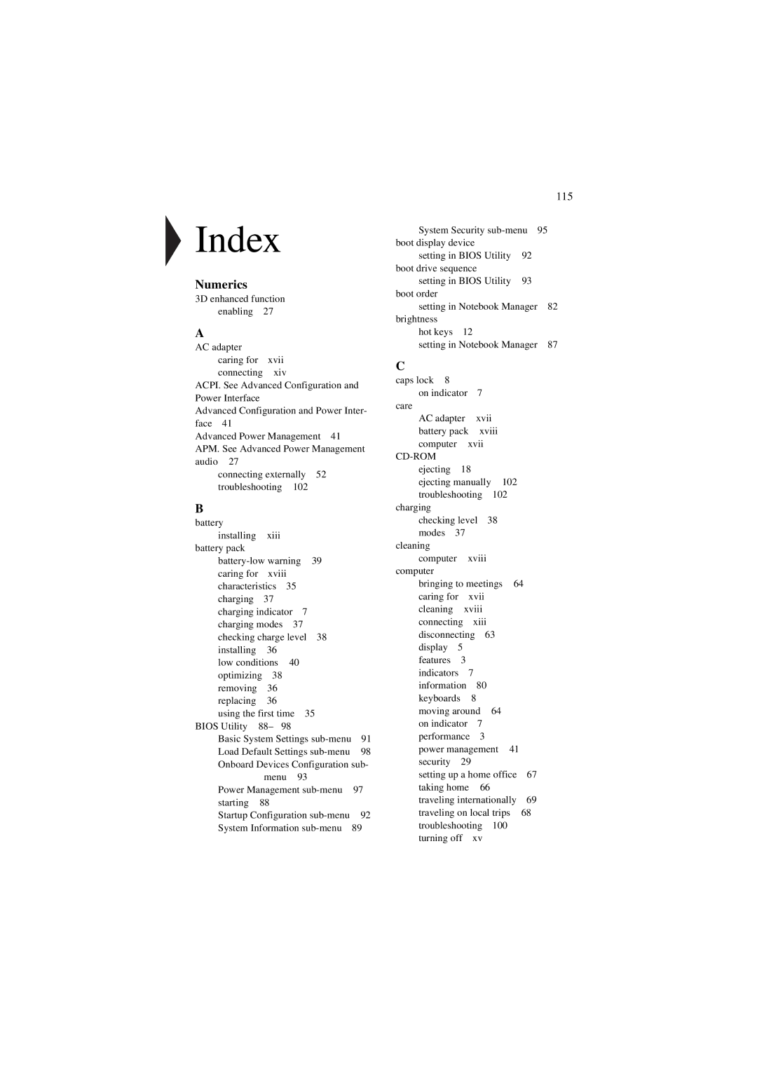 Acer 340 Series manual Index 