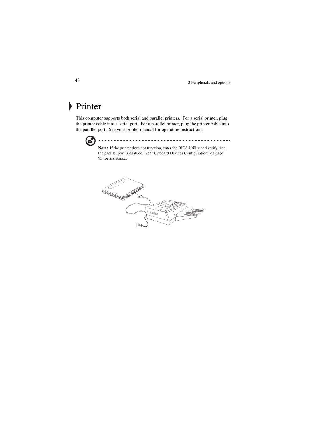 Acer 340 Series manual Printer 