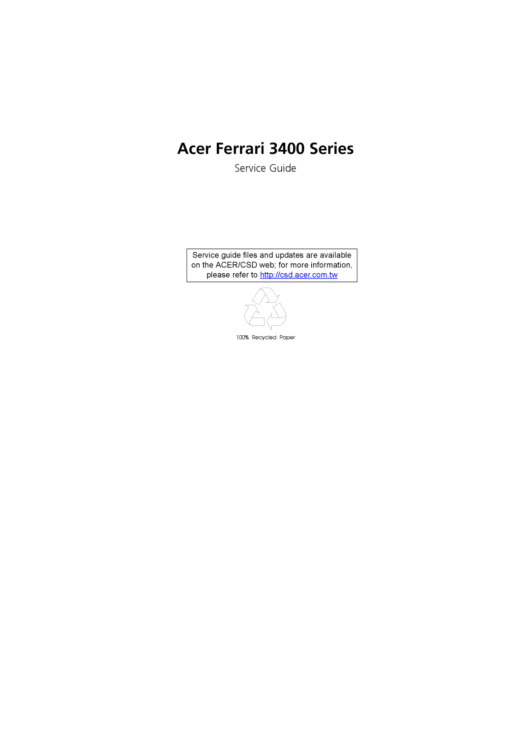 Acer manual Acer Ferrari 3400 Series 