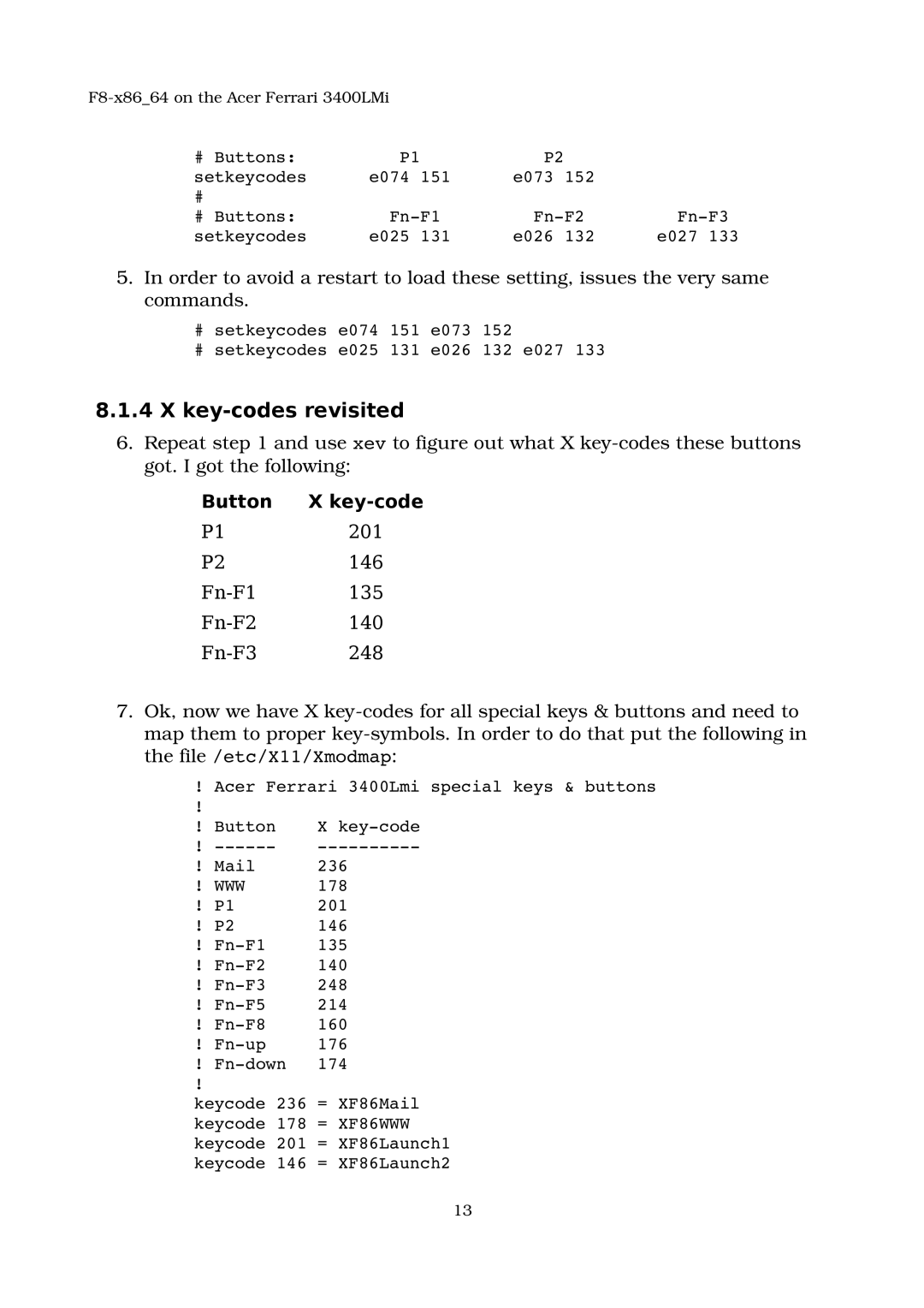 Acer 3400LMI manual Key-codes revisited, Www, = XF86WWW 