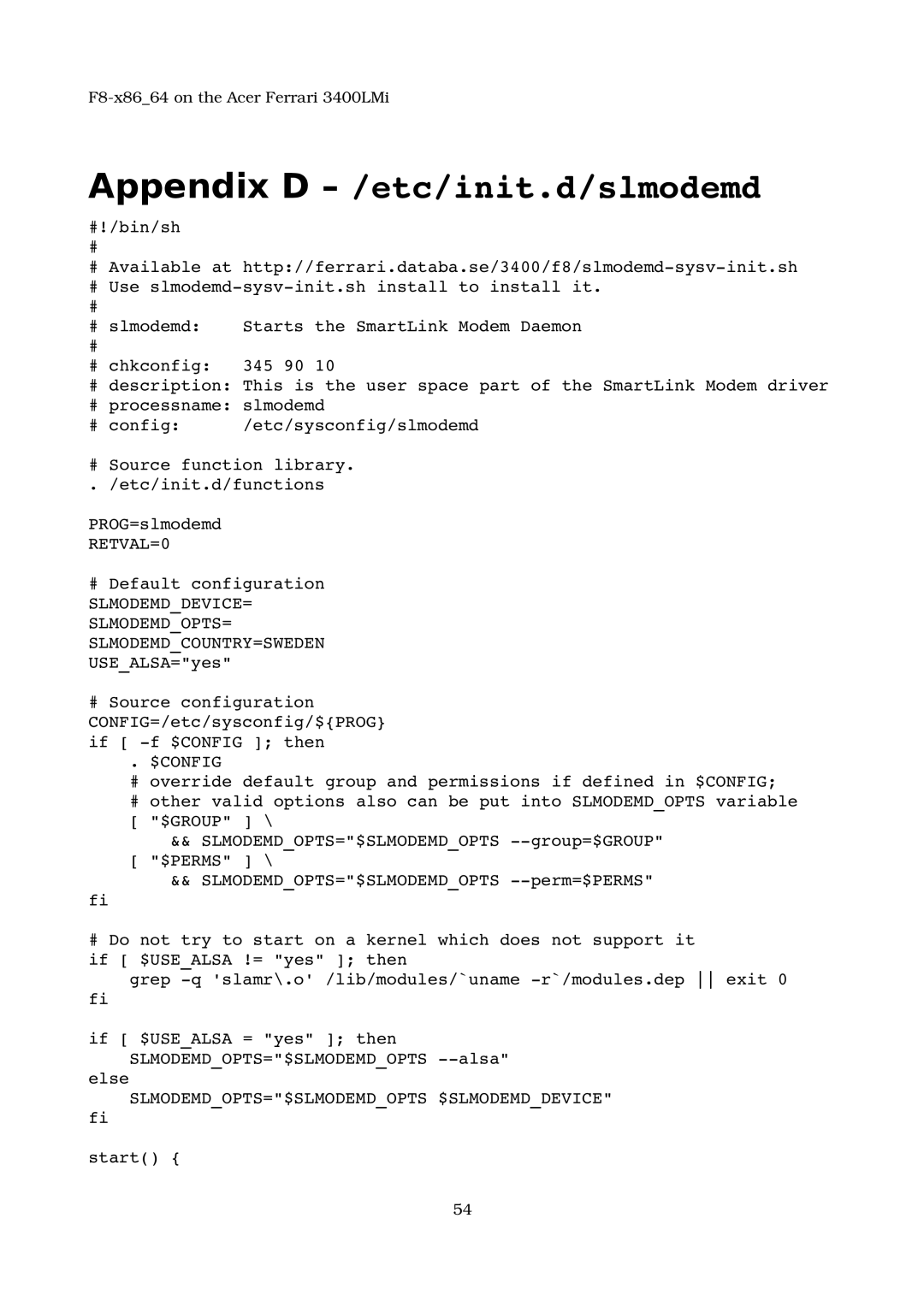 Acer 3400LMI manual RETVAL=0, $Config, Slmodemdopts=$Slmodemdopts $Slmodemddevice 