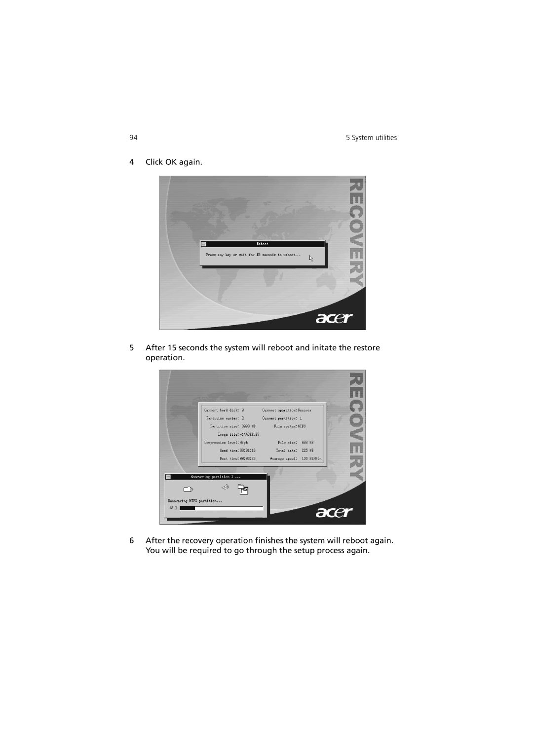 Acer 3600 Series manual System utilities 