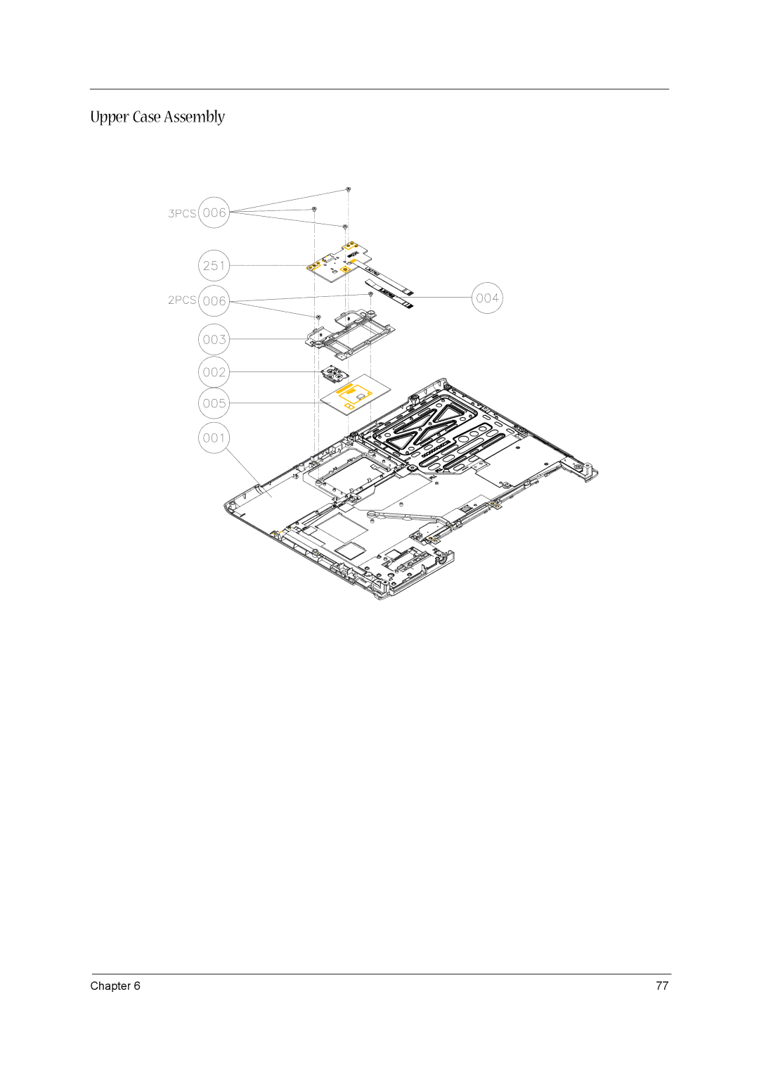 Acer 3600/5500 manual Upper Case Assembly 