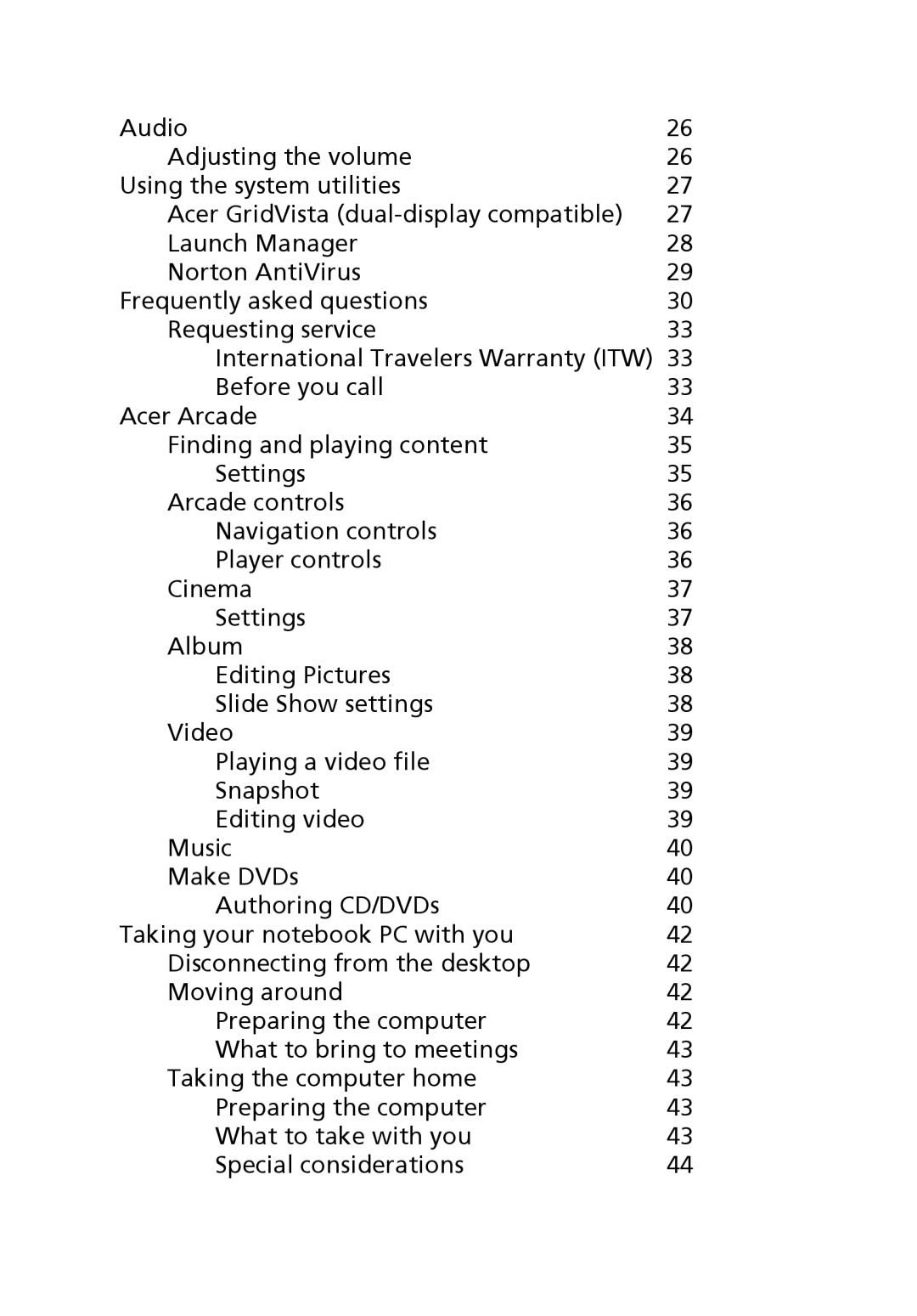 Acer 3620 manual 