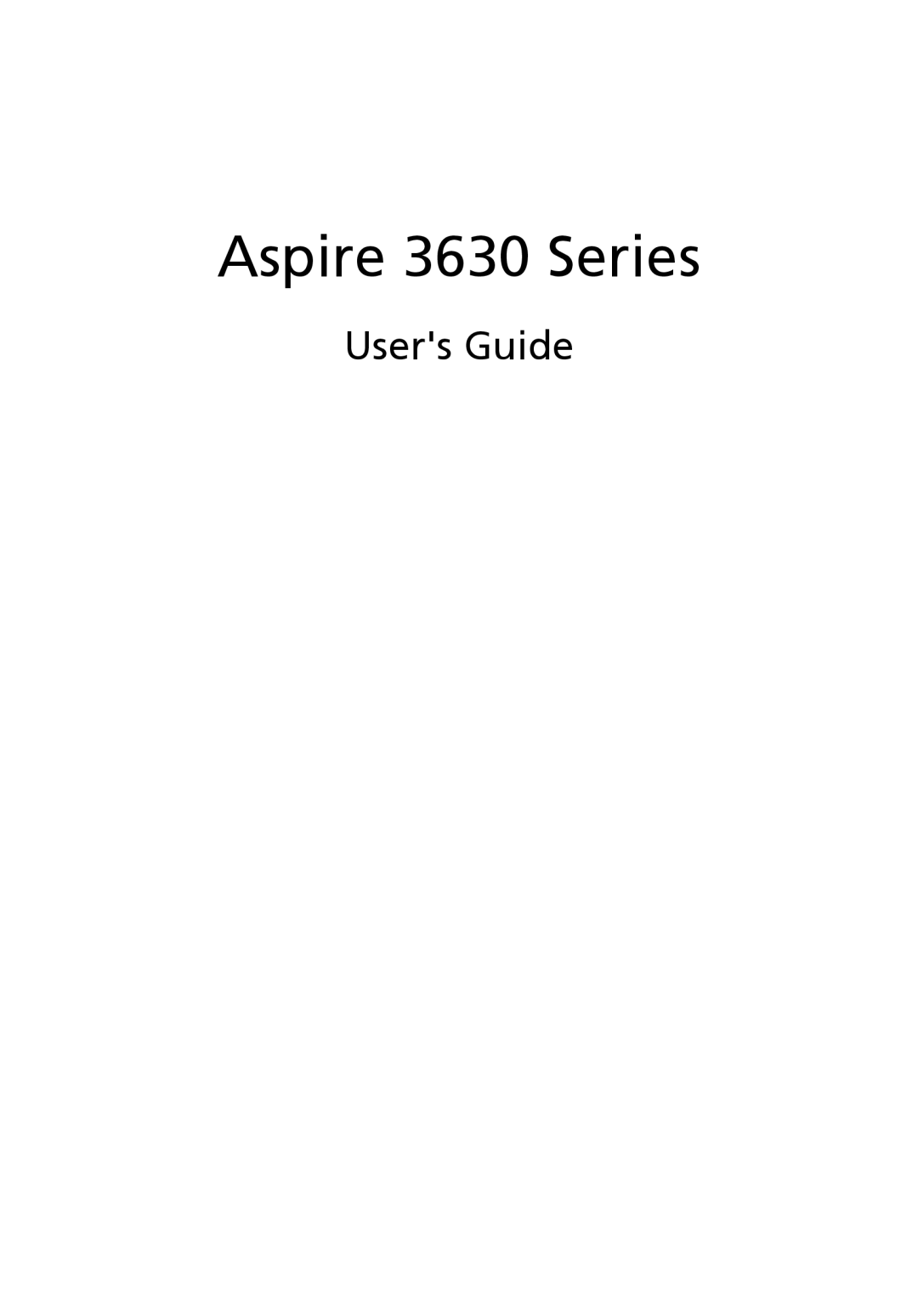 Acer manual Aspire 3630 Series, Users Guide 