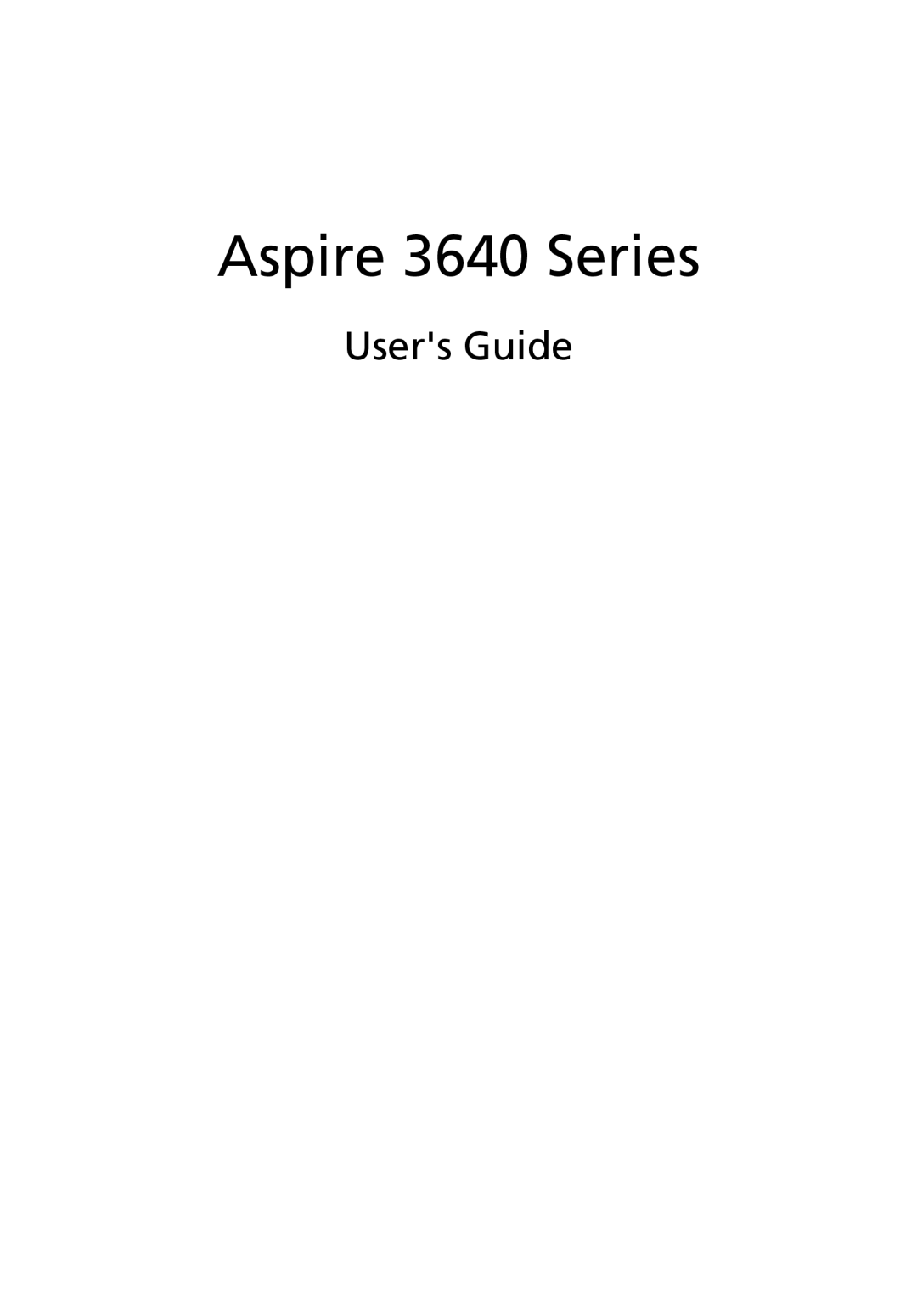 Acer MS2180 manual Aspire 3640 Series, Users Guide 