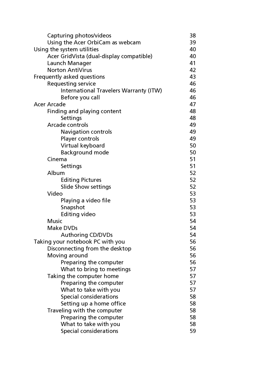 Acer 3640, MS2180 manual 