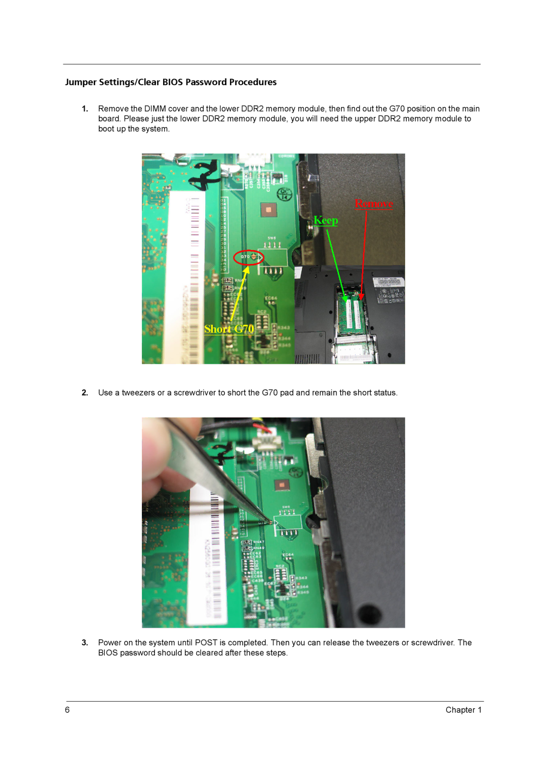 Acer 3640 manual Jumper Settings/Clear Bios Password Procedures 