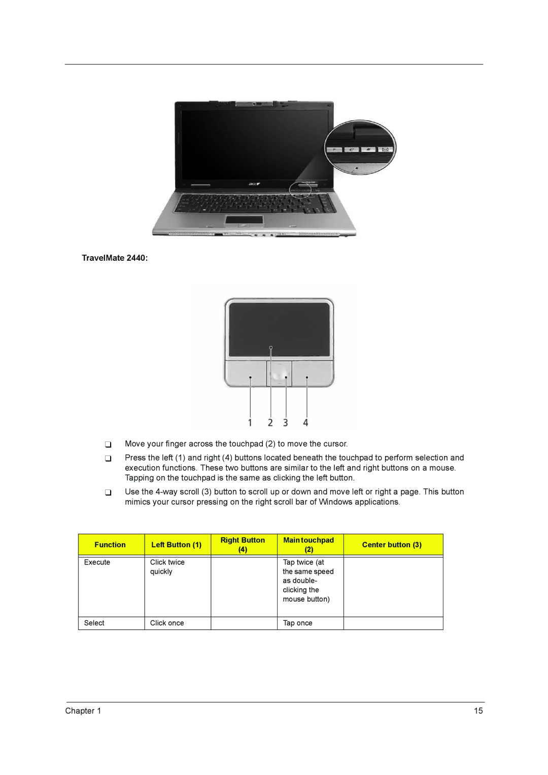 Acer 3640 manual TravelMate 