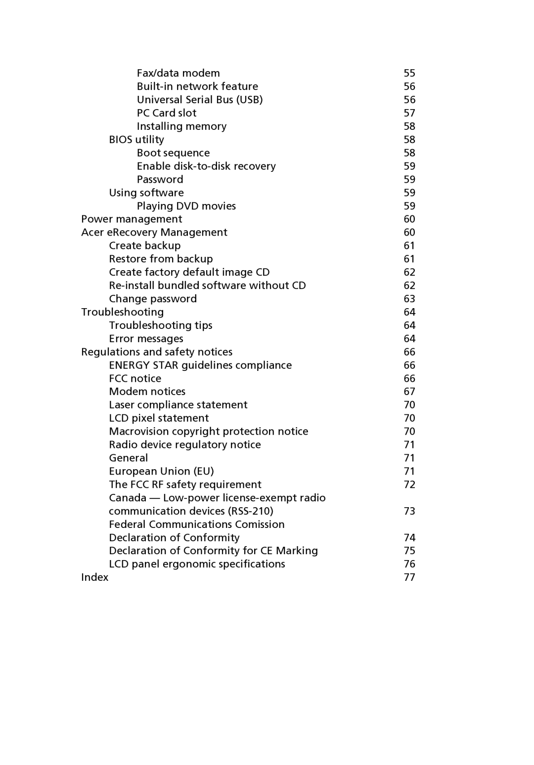 Acer 3650 manual 