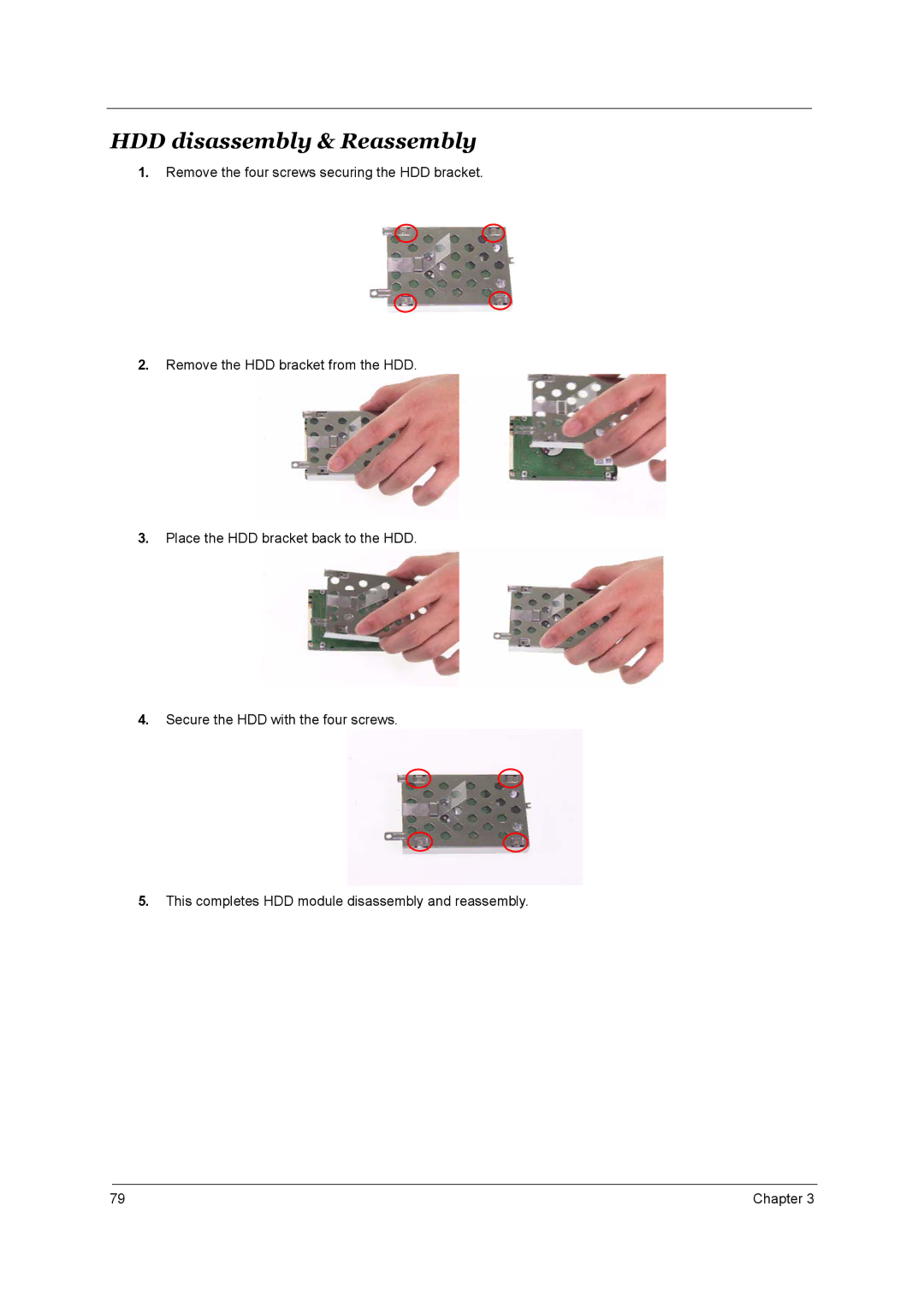 Acer 3660 manual HDD disassembly & Reassembly 