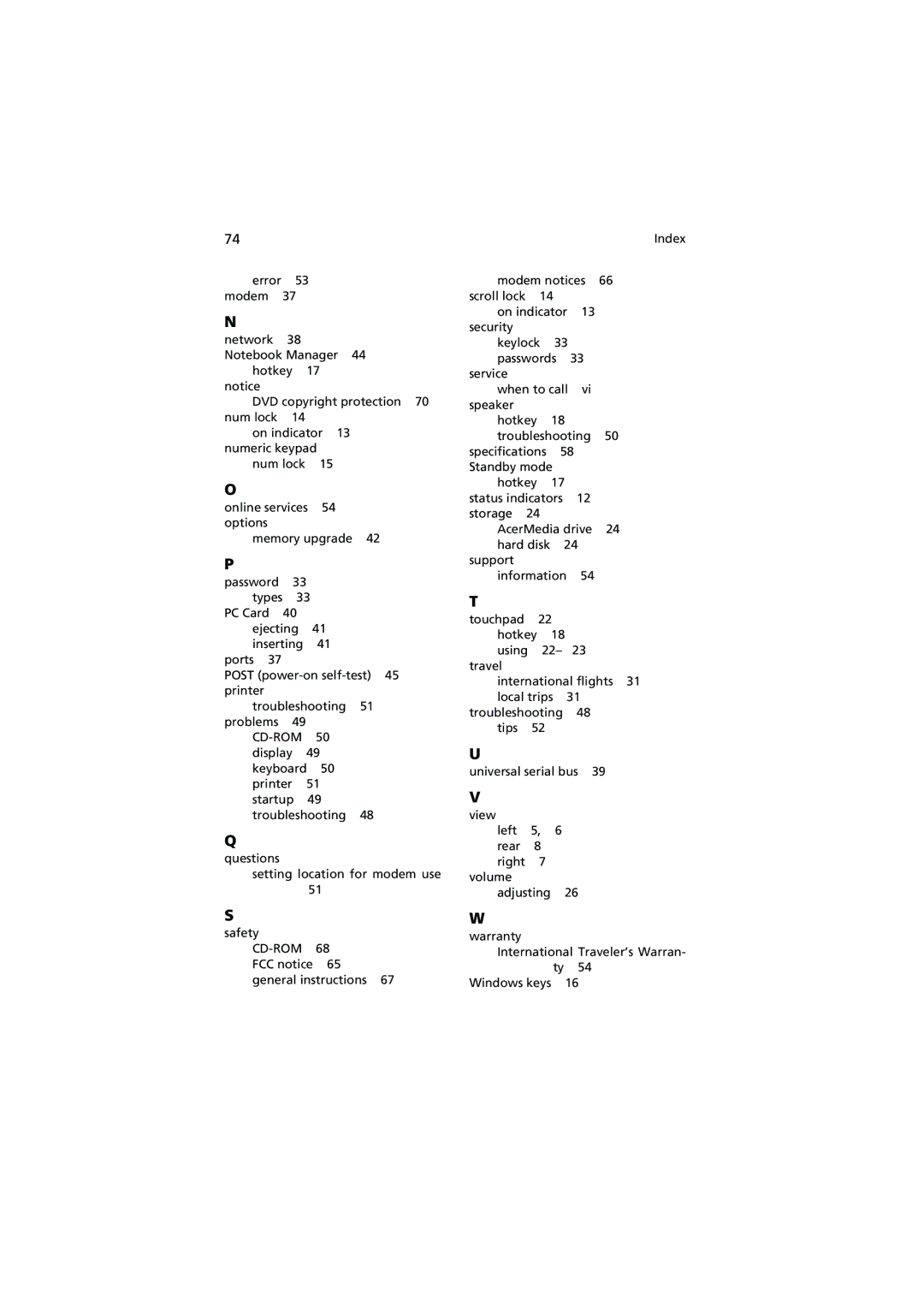 Acer 370 series manual Types 