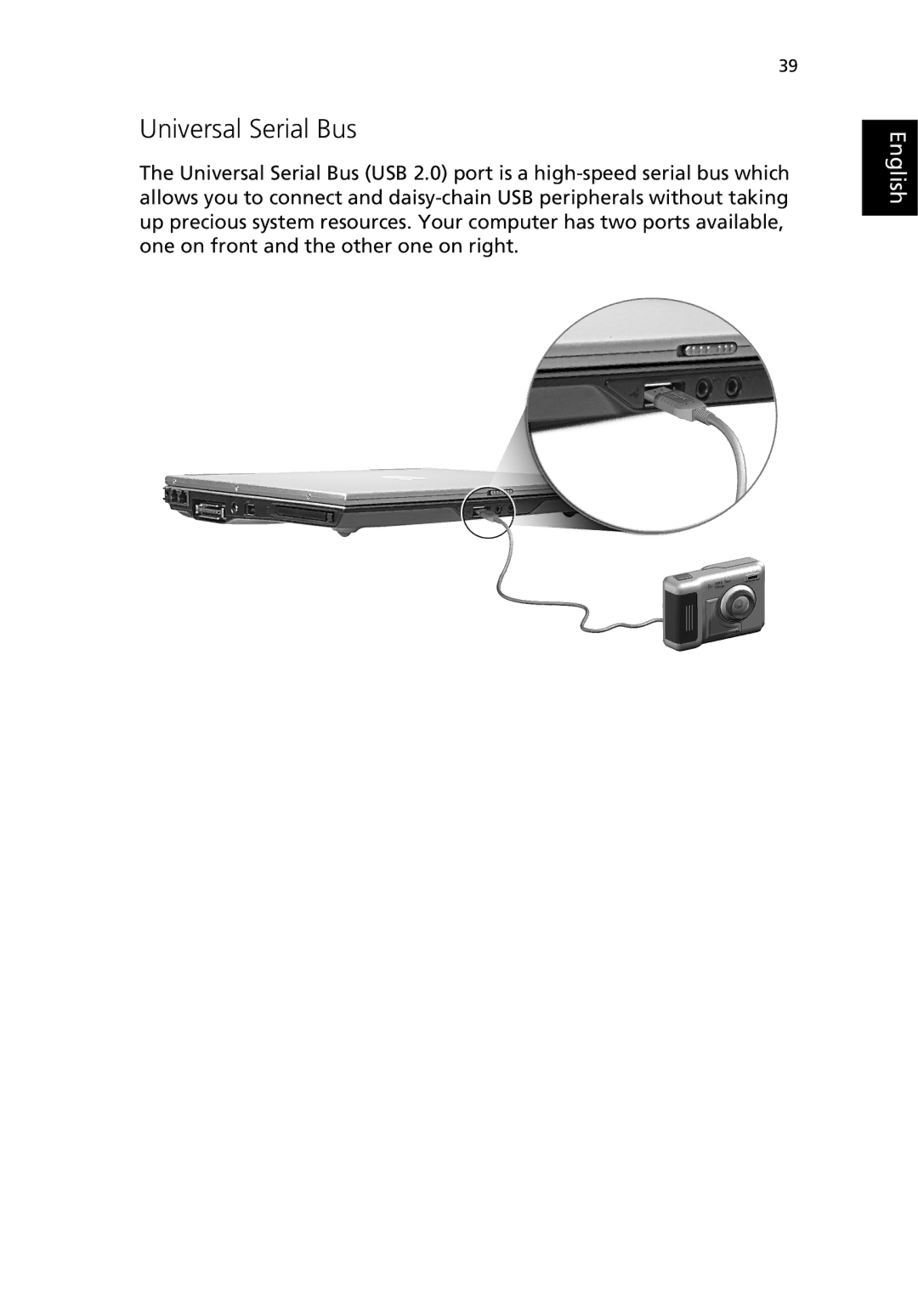 Acer 380 series manual Universal Serial Bus 