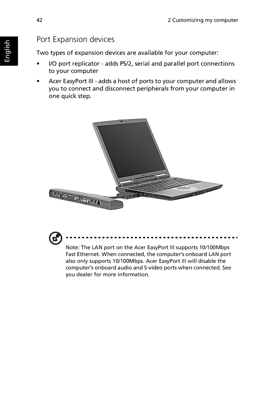 Acer 380 series manual Port Expansion devices 