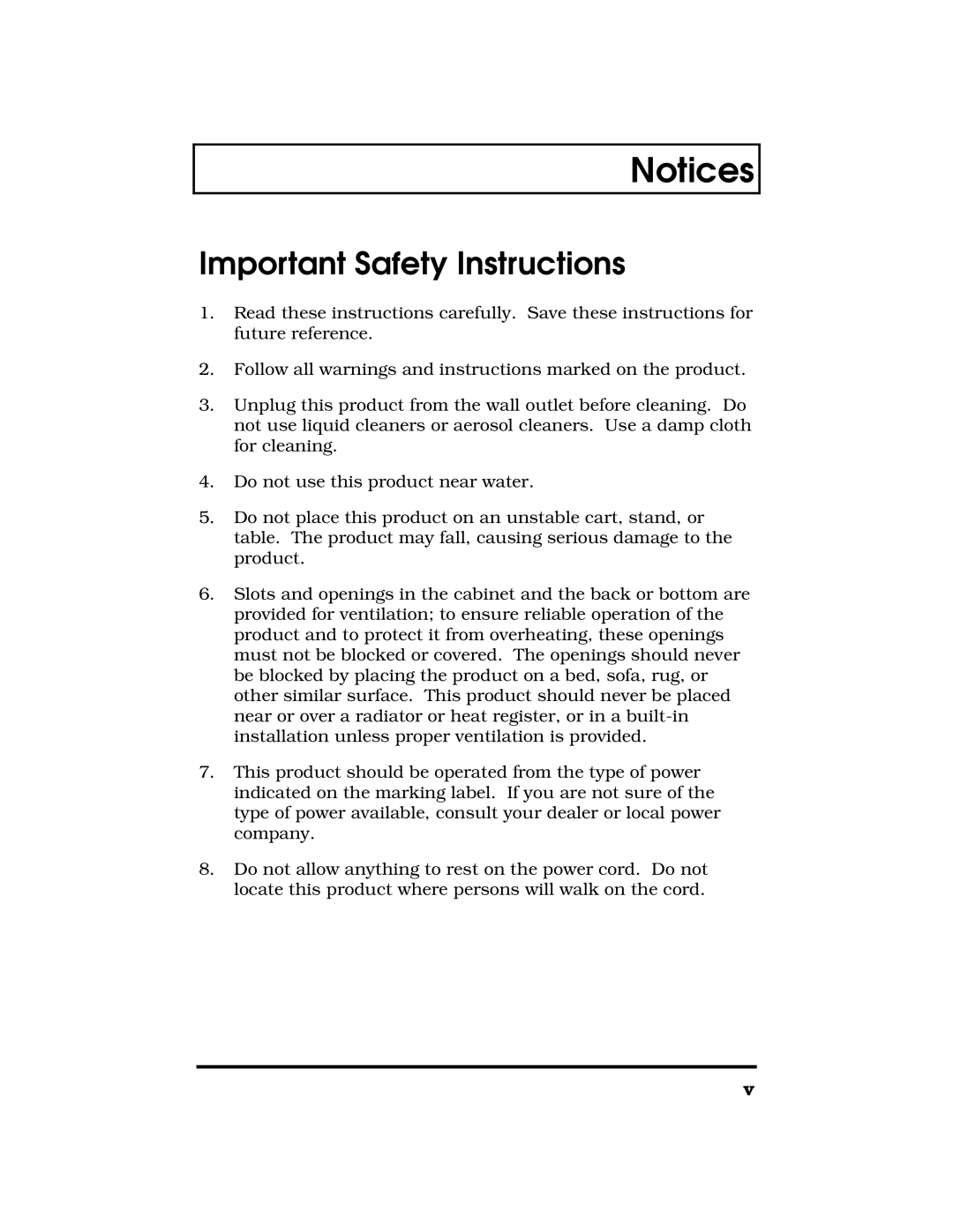 Acer 390 Series manual Important Safety Instructions, Notices 