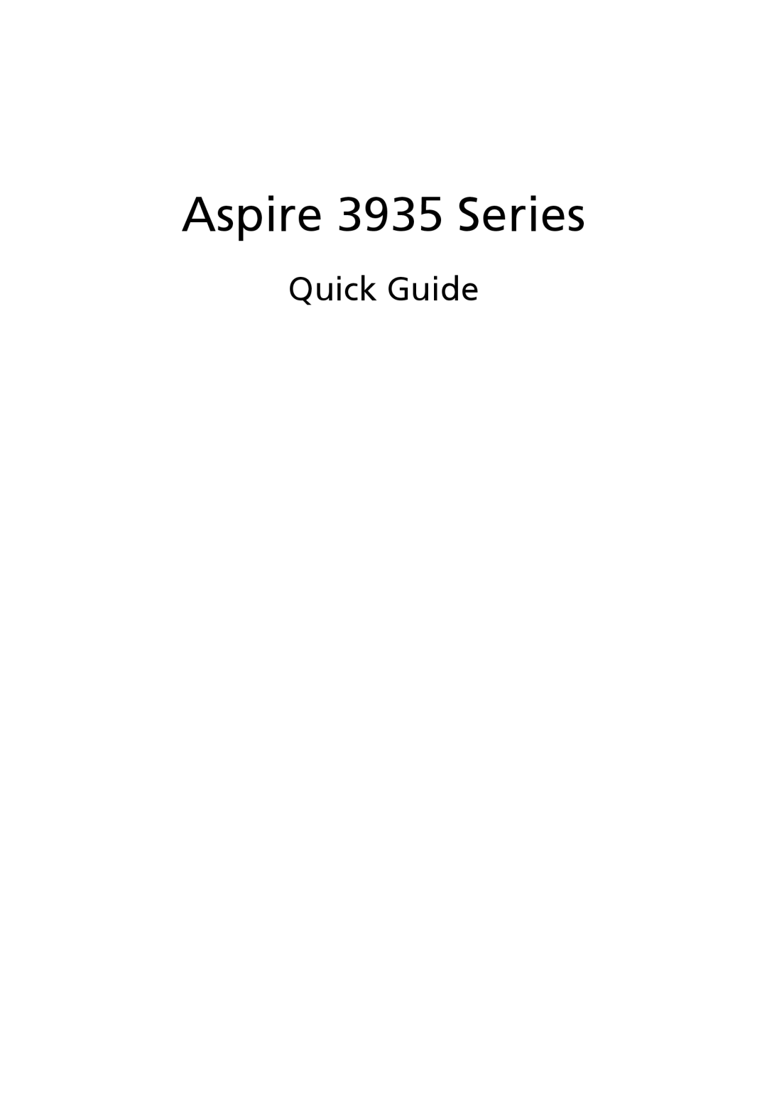 Acer manual Aspire 3935 Series, Quick Guide 