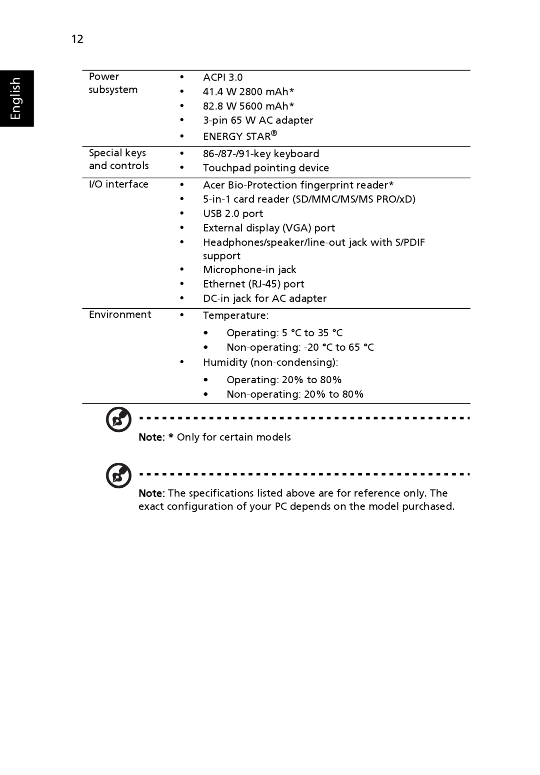 Acer 3935 manual Energy Star 