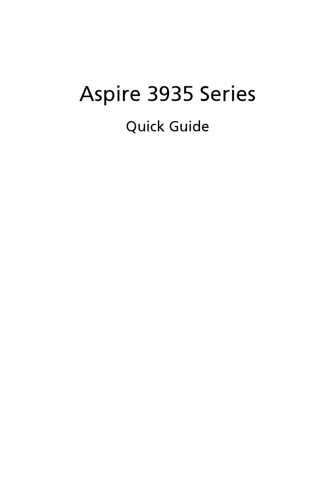 Acer manual Quick Guide, Aspire 3935 Series 