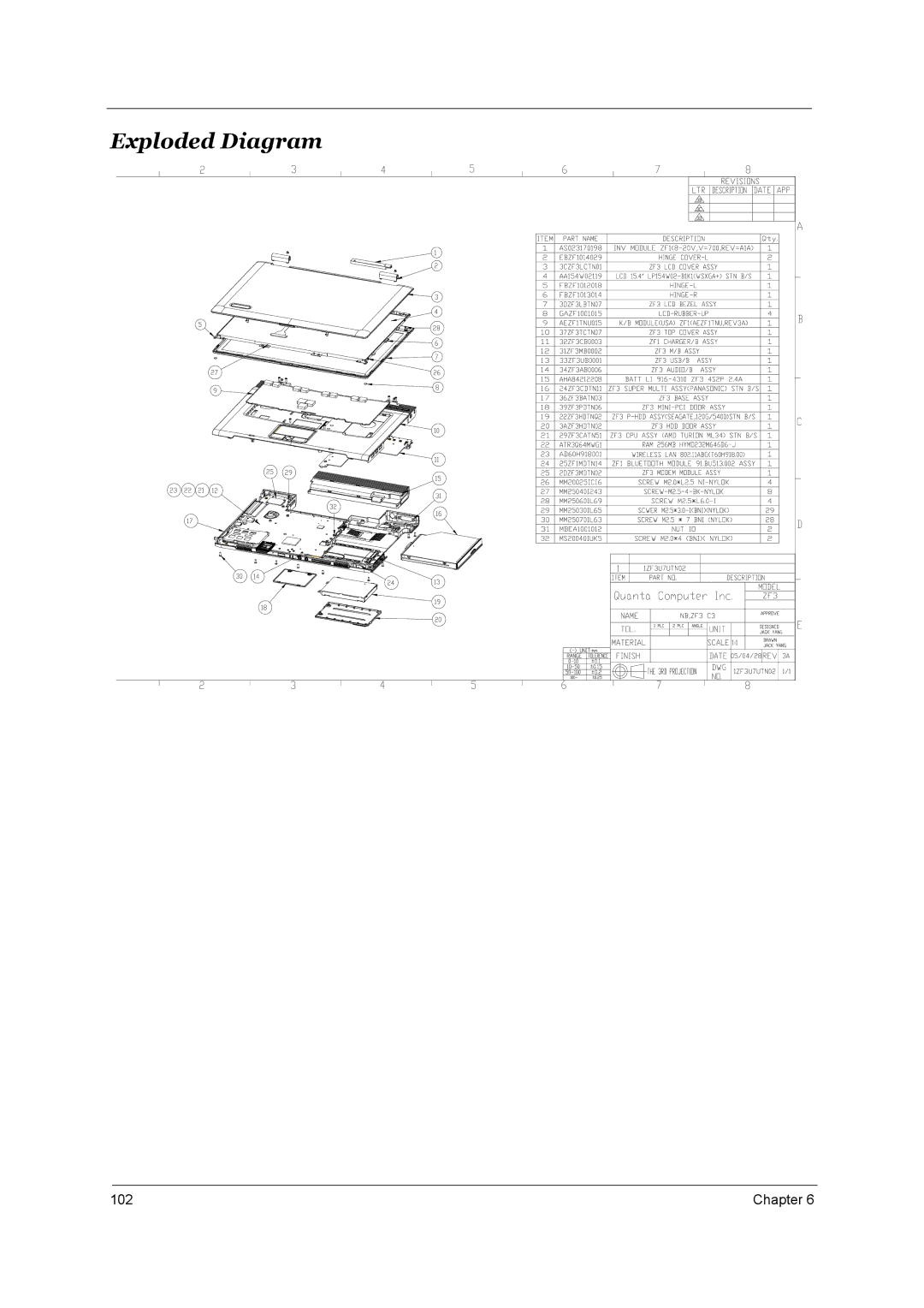 Acer 4000 manual Exploded Diagram 