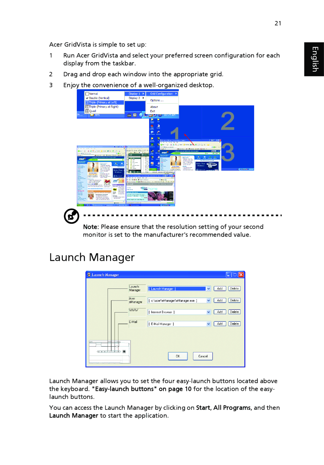 Acer 4020 Series manual Launch Manager 