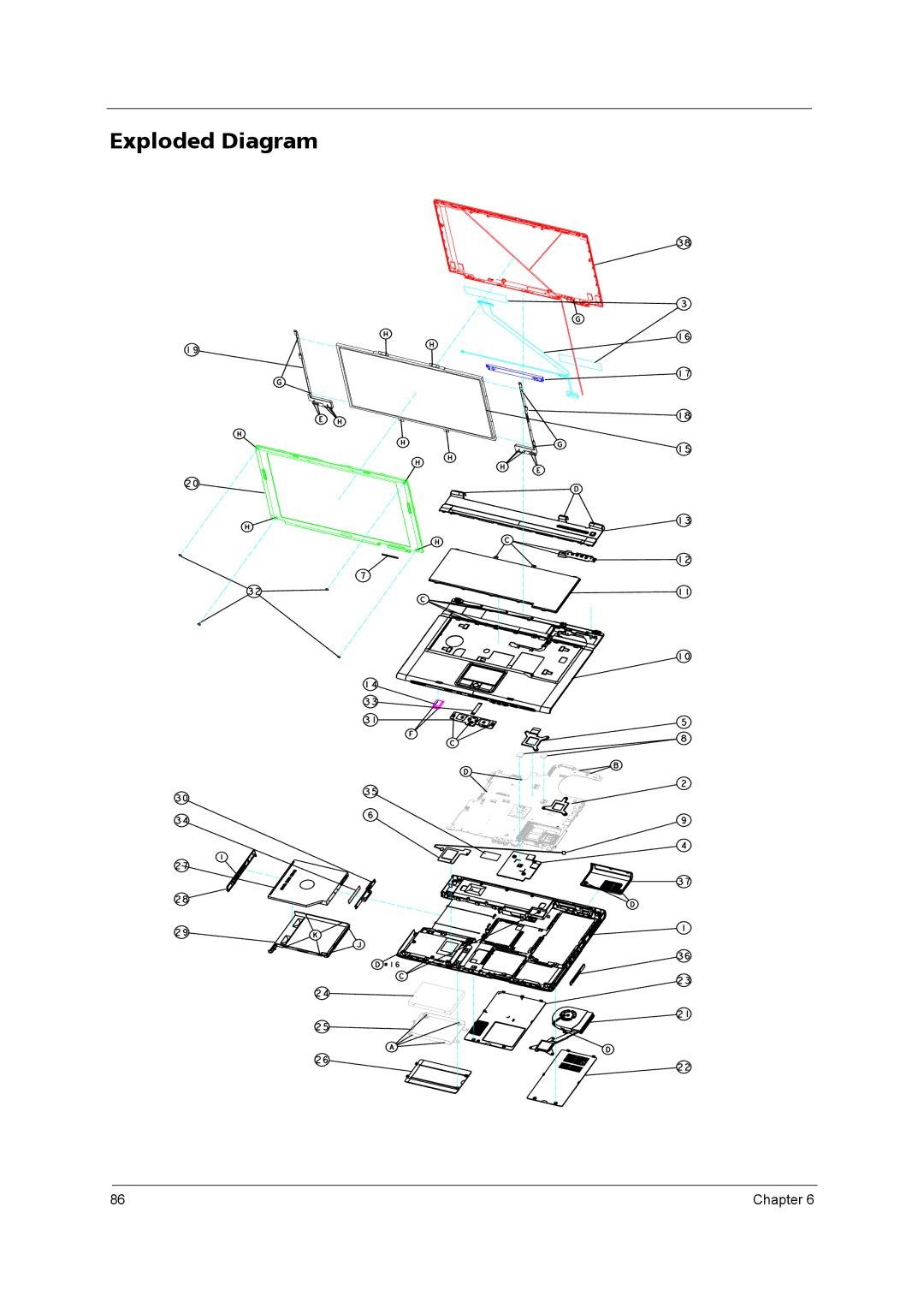 Acer 4020 manual Exploded Diagram 