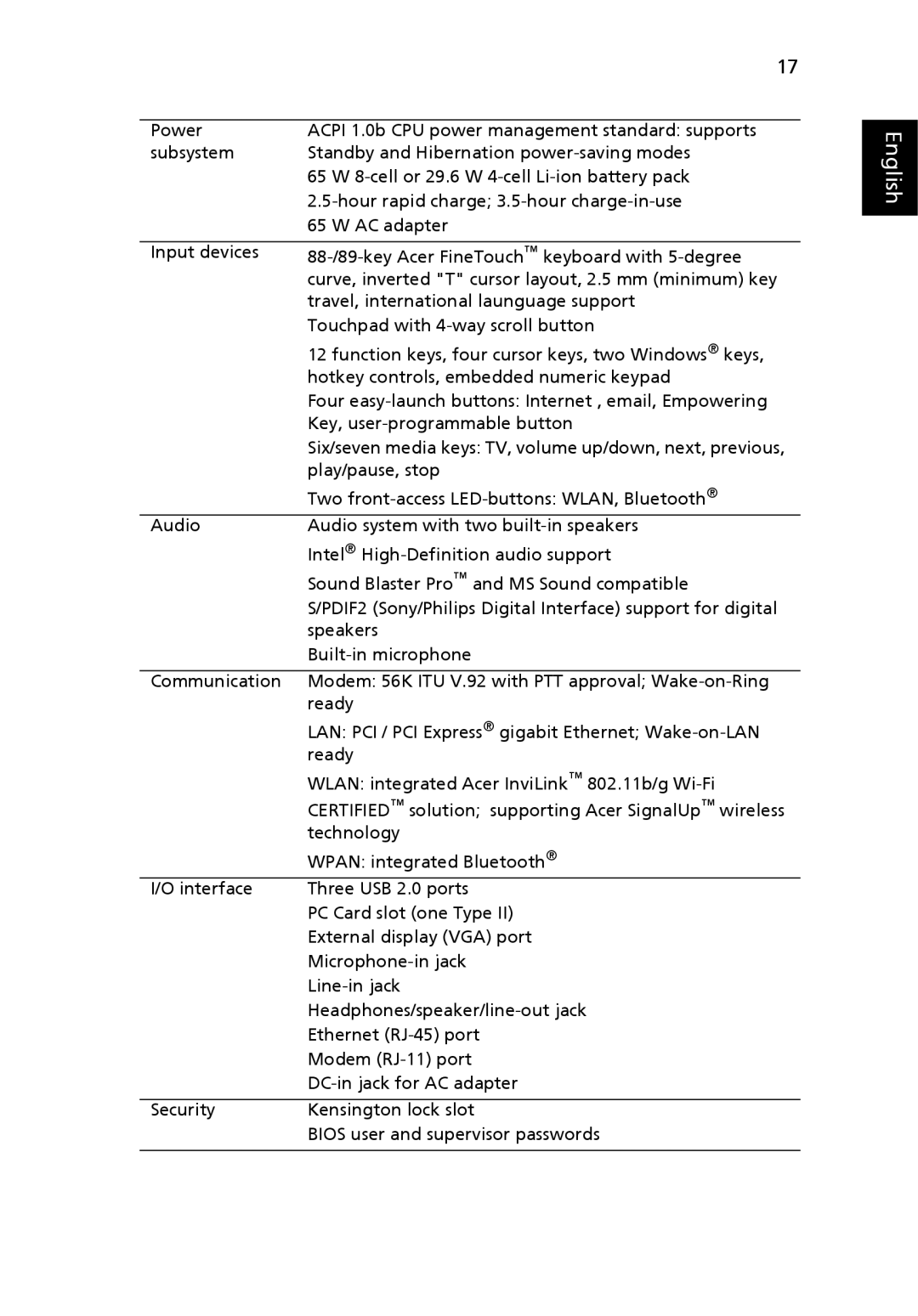 Acer 4080, 4070 manual English 