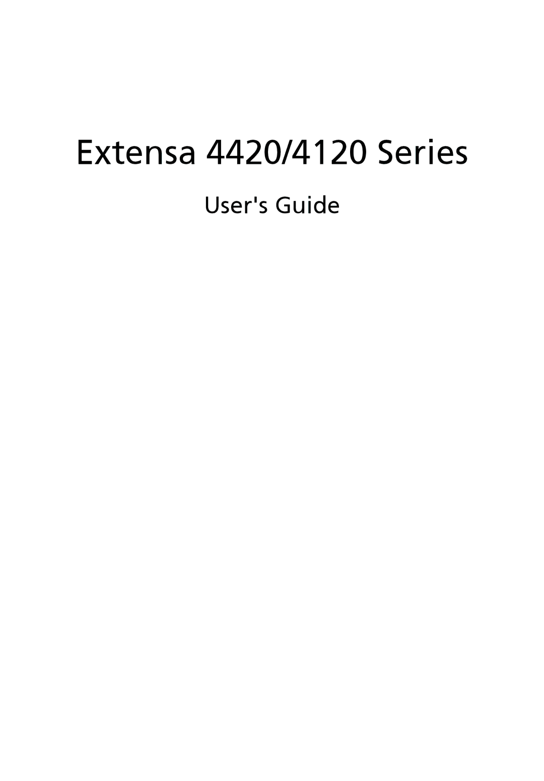 Acer manual Extensa 4420/4120 Series, Users Guide 