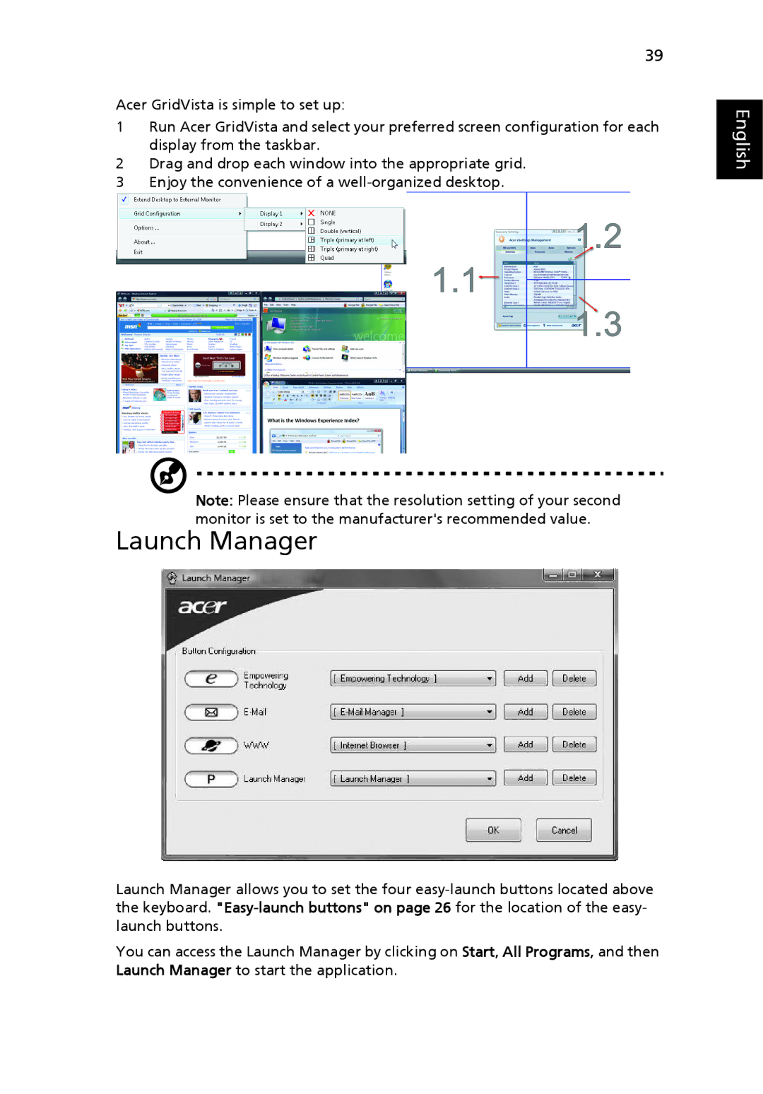 Acer 4120 manual Launch Manager 