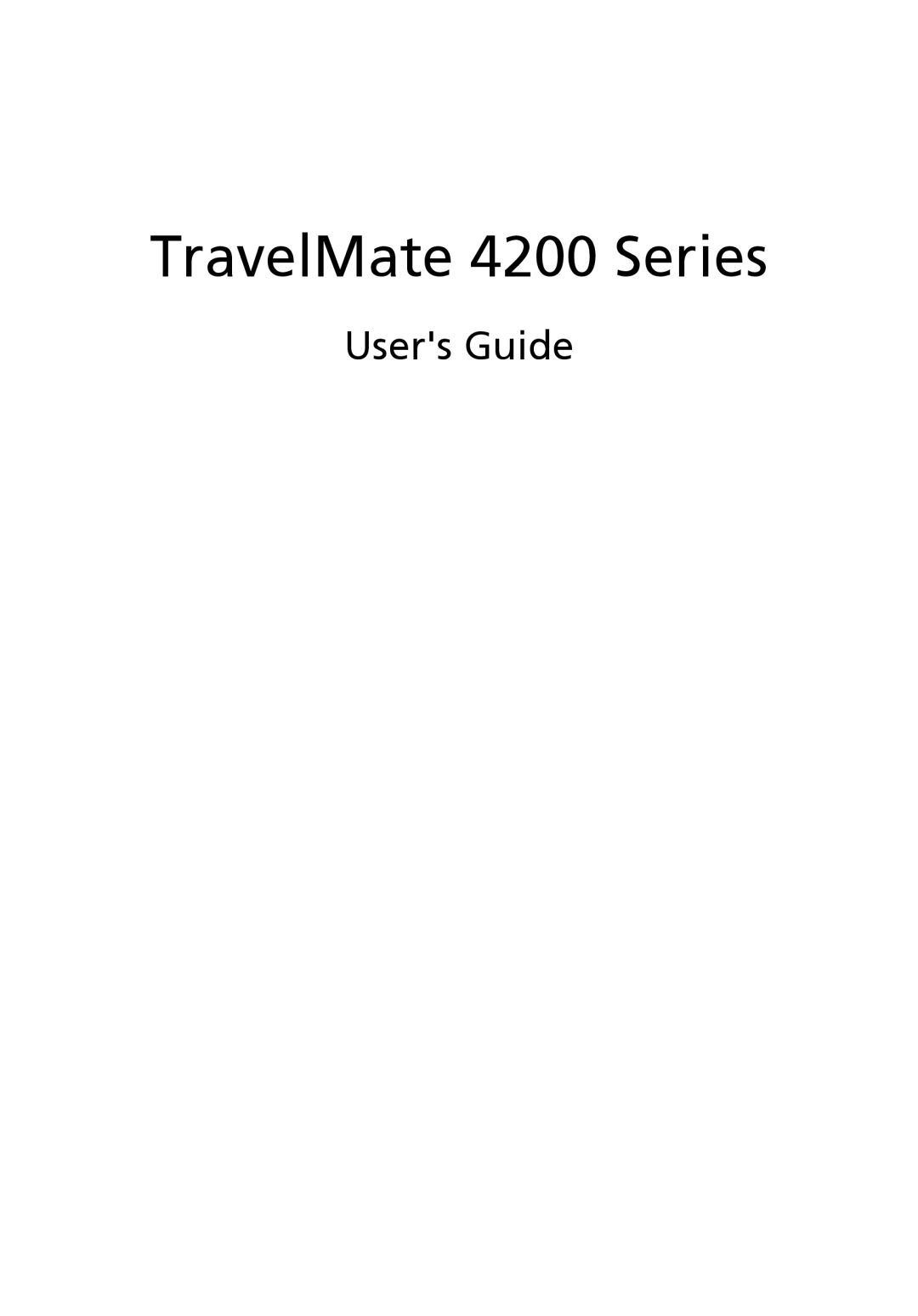 Acer manual TravelMate 4200 Series, Users Guide 