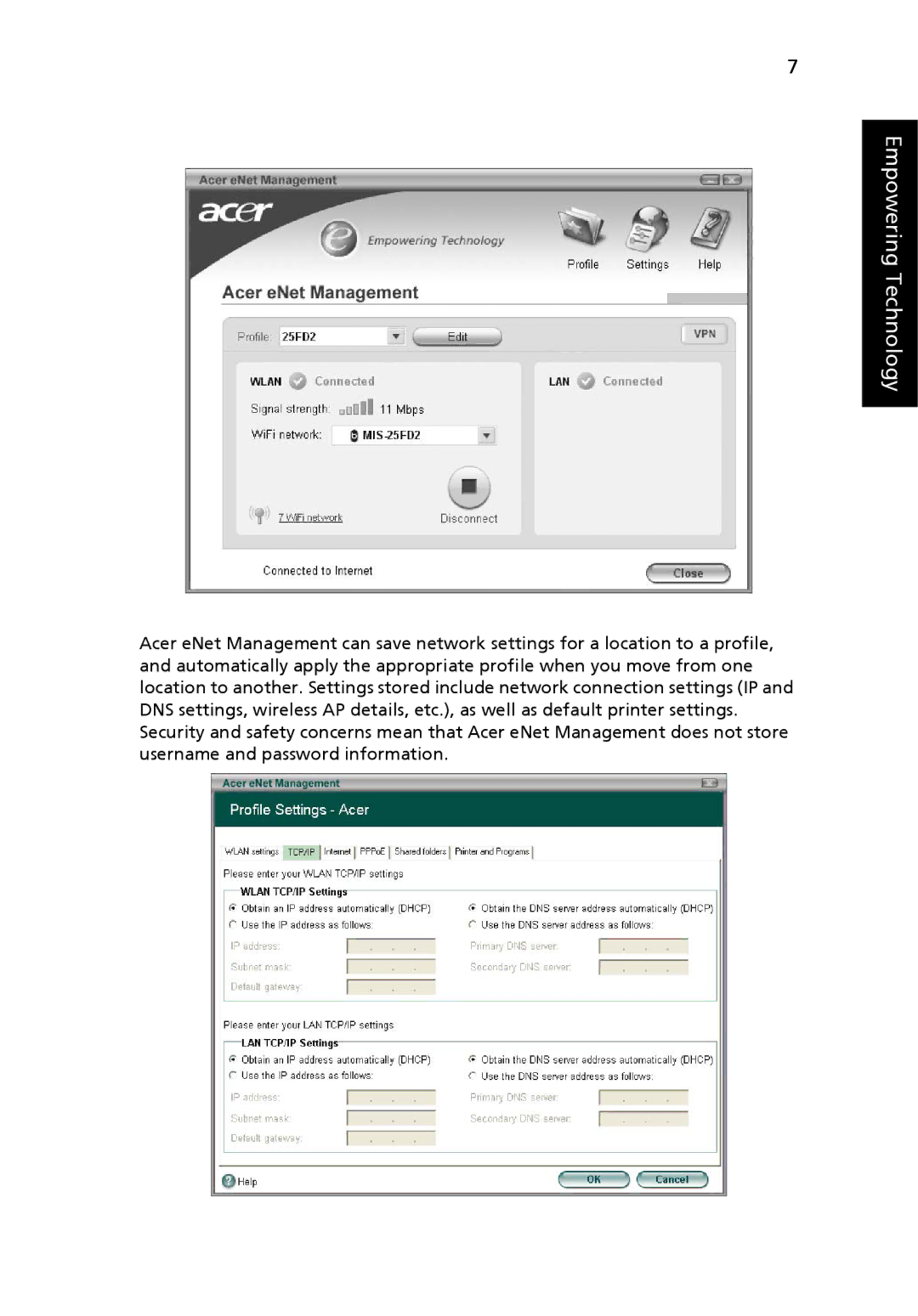 Acer 4200 Series manual Empowering Technology 