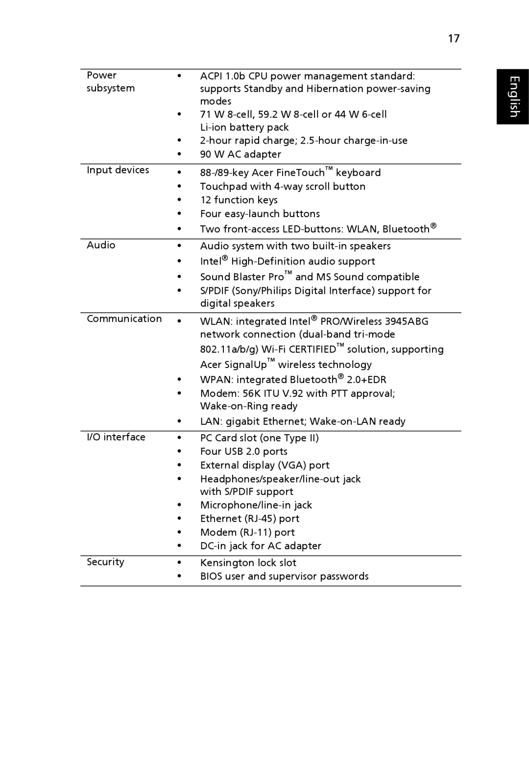 Acer 4200 Series manual English 