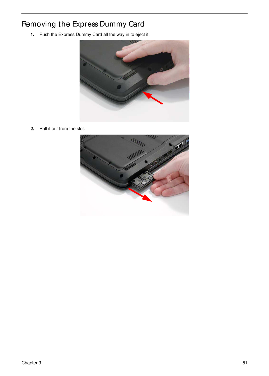 Acer 4230 manual Removing the Express Dummy Card 