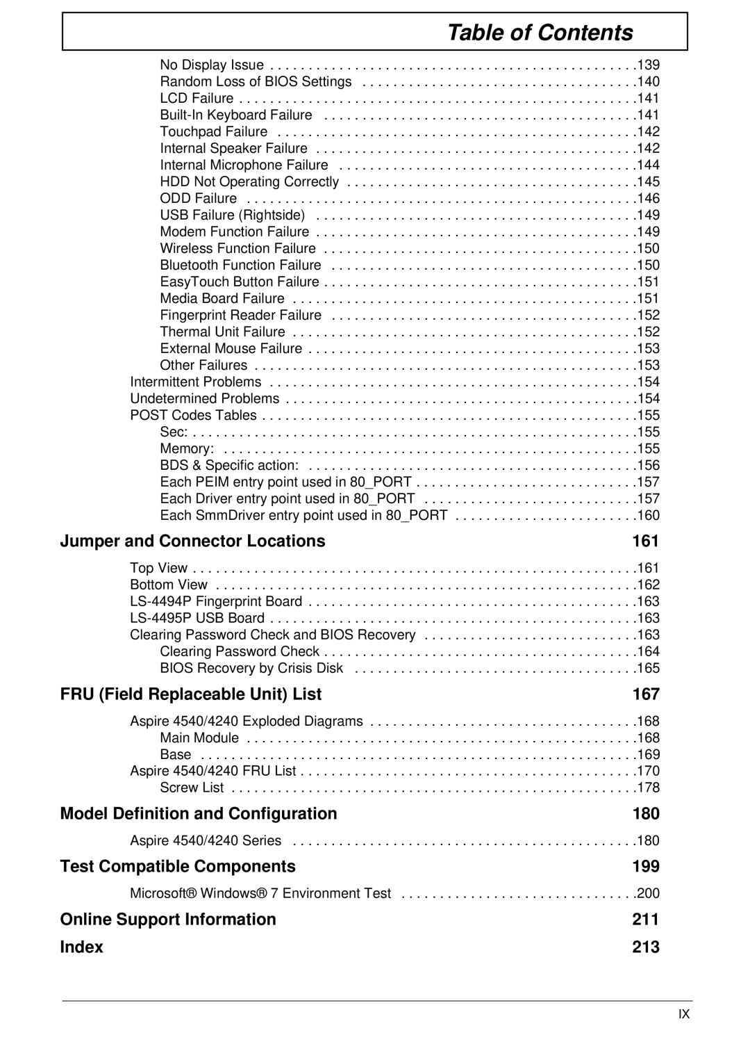 Acer manual Aspire 4540/4240 Series, Microsoft Windows 7 Environment Test 