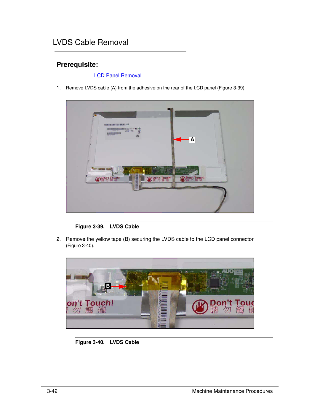 Acer 4253G manual Lvds Cable Removal 