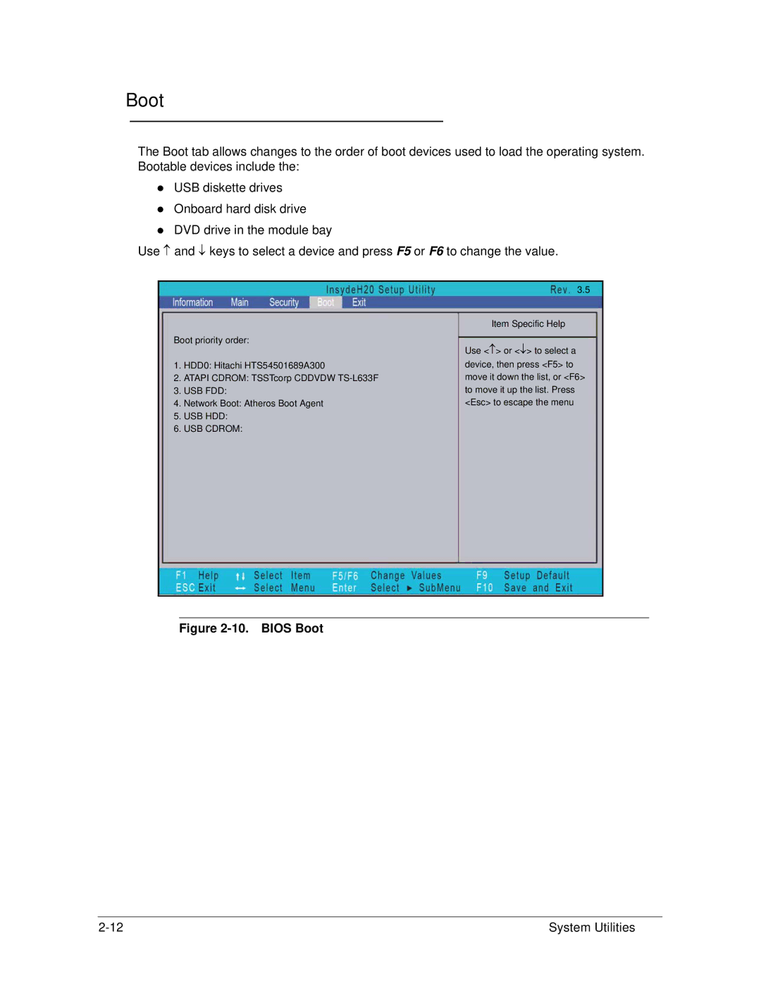 Acer 4253G manual Bios Boot 