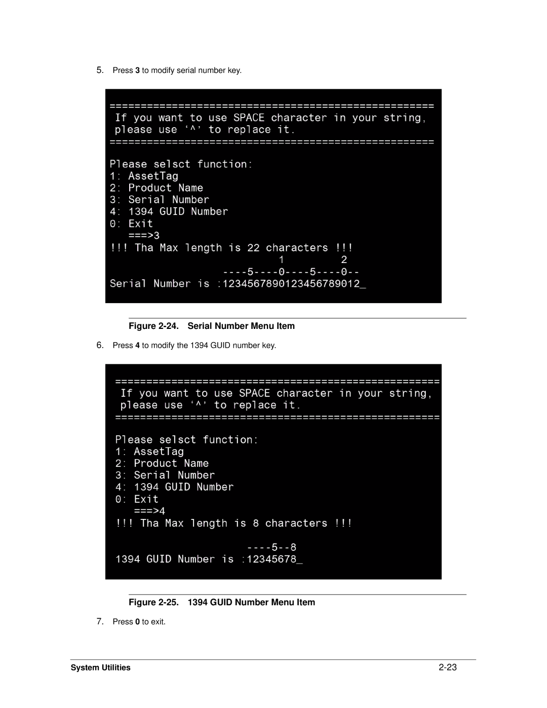 Acer 4253G manual Serial Number Menu Item 