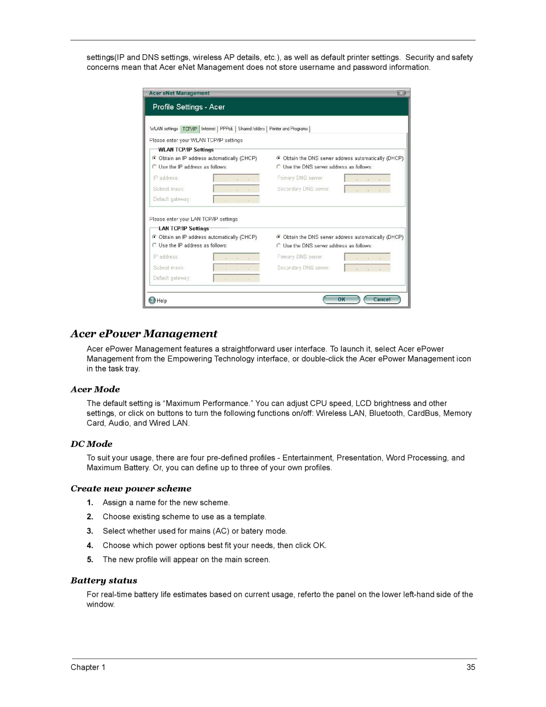 Acer 4270, 5670, 4670 manual Acer ePower Management, Acer Mode 