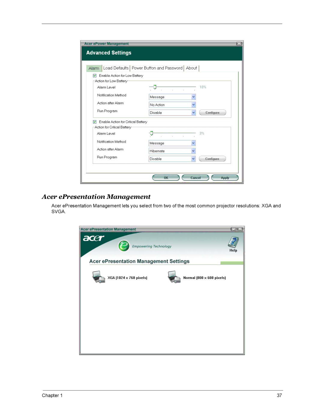 Acer 4670, 4270, 5670 manual Acer ePresentation Management 