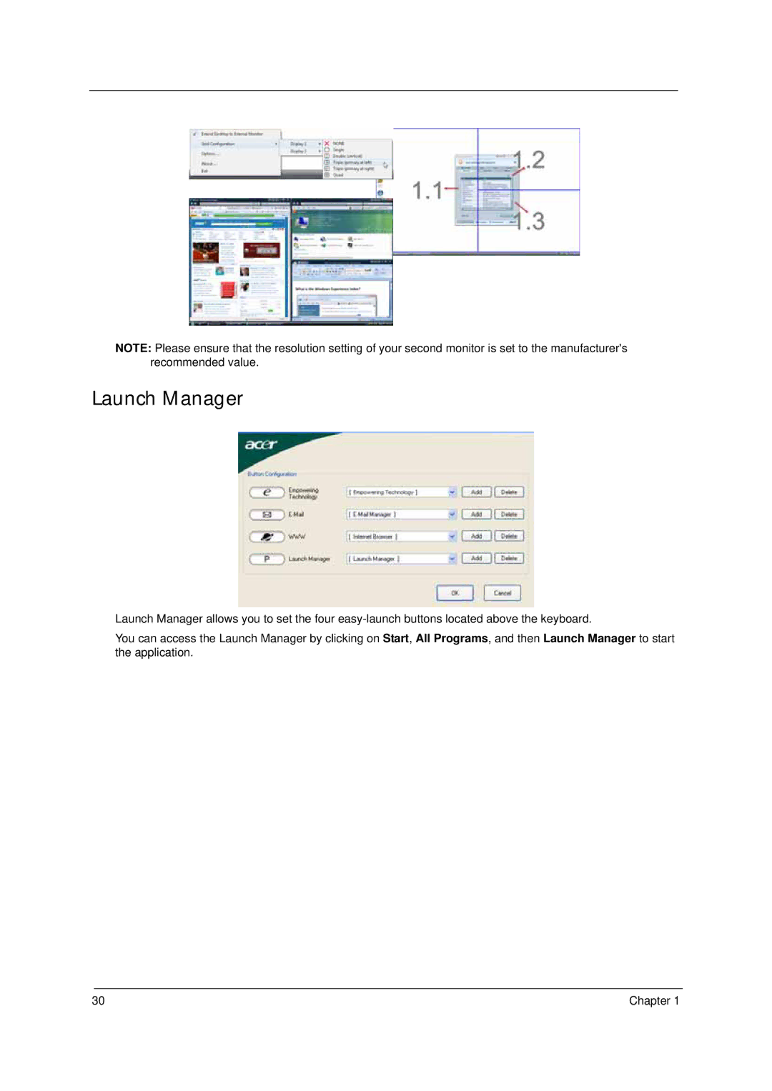 Acer 4310 manual Launch Manager 