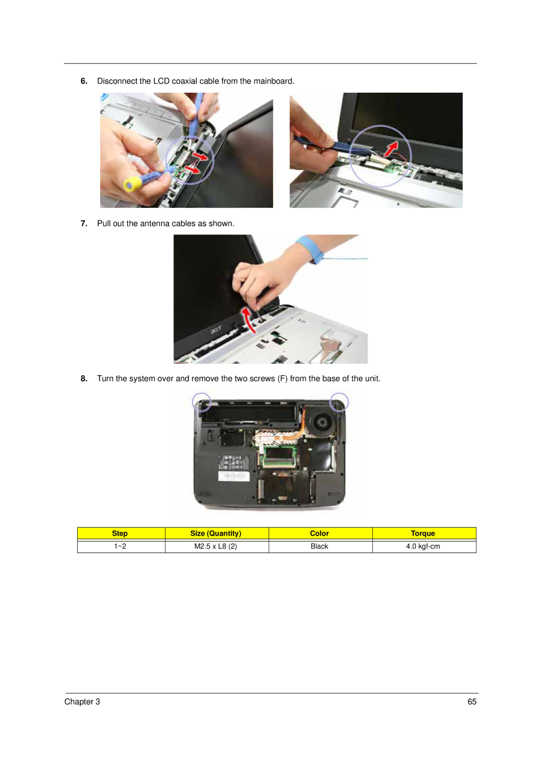 Acer 4310 manual M2.5 x L8 