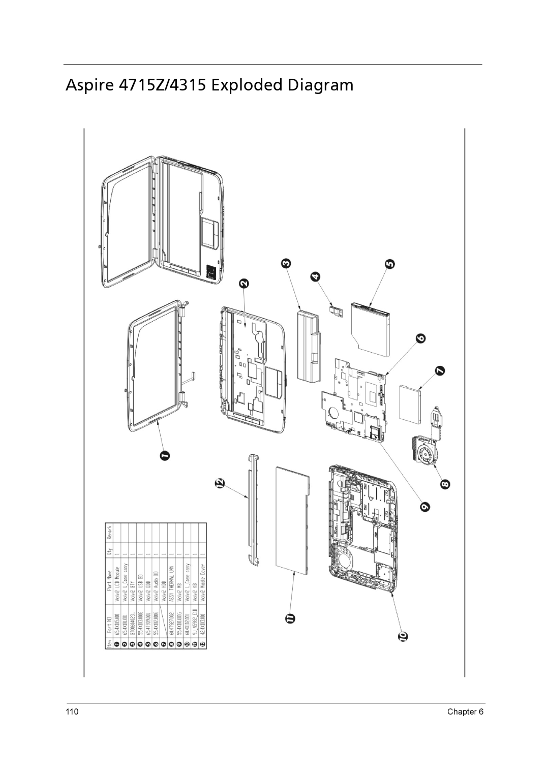 Acer manual Aspire 4715Z/4315 Exploded Diagram 