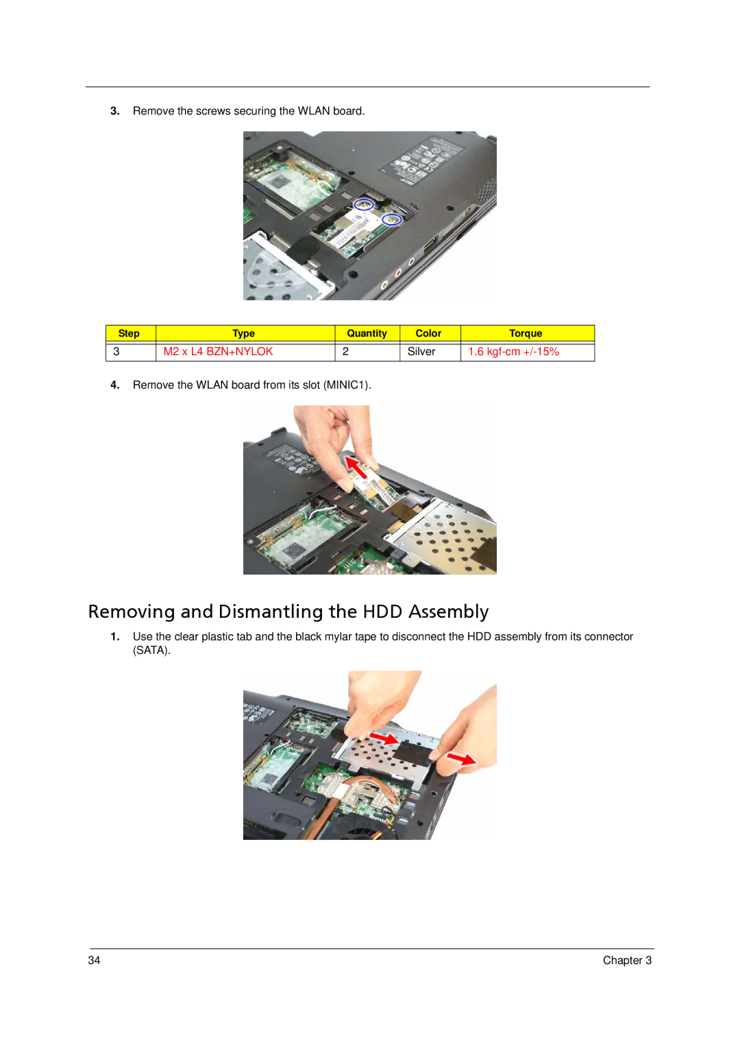 Acer 4520 manual Removing and Dismantling the HDD Assembly, Silver 