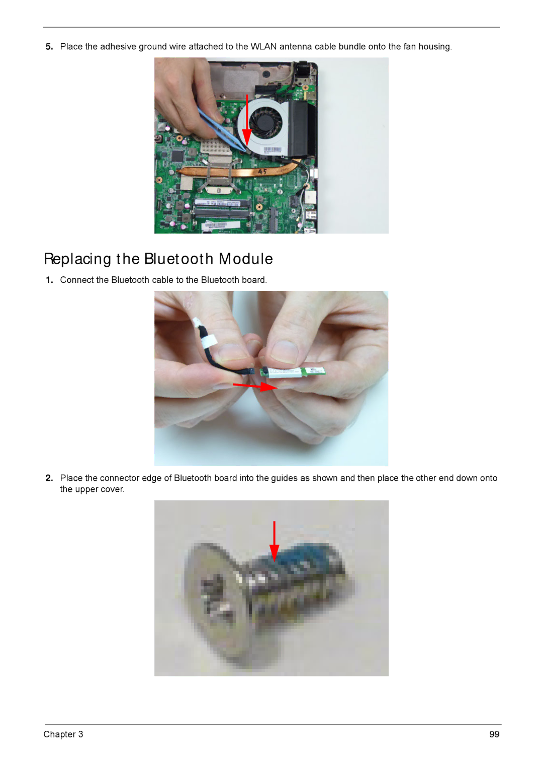 Acer 4552G, 4252 manual Replacing the Bluetooth Module 