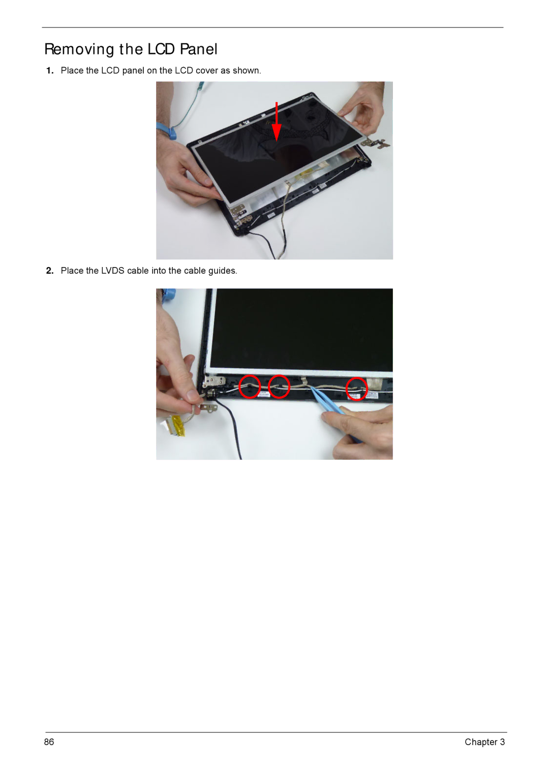 Acer 4552G, 4252 manual Removing the LCD Panel 