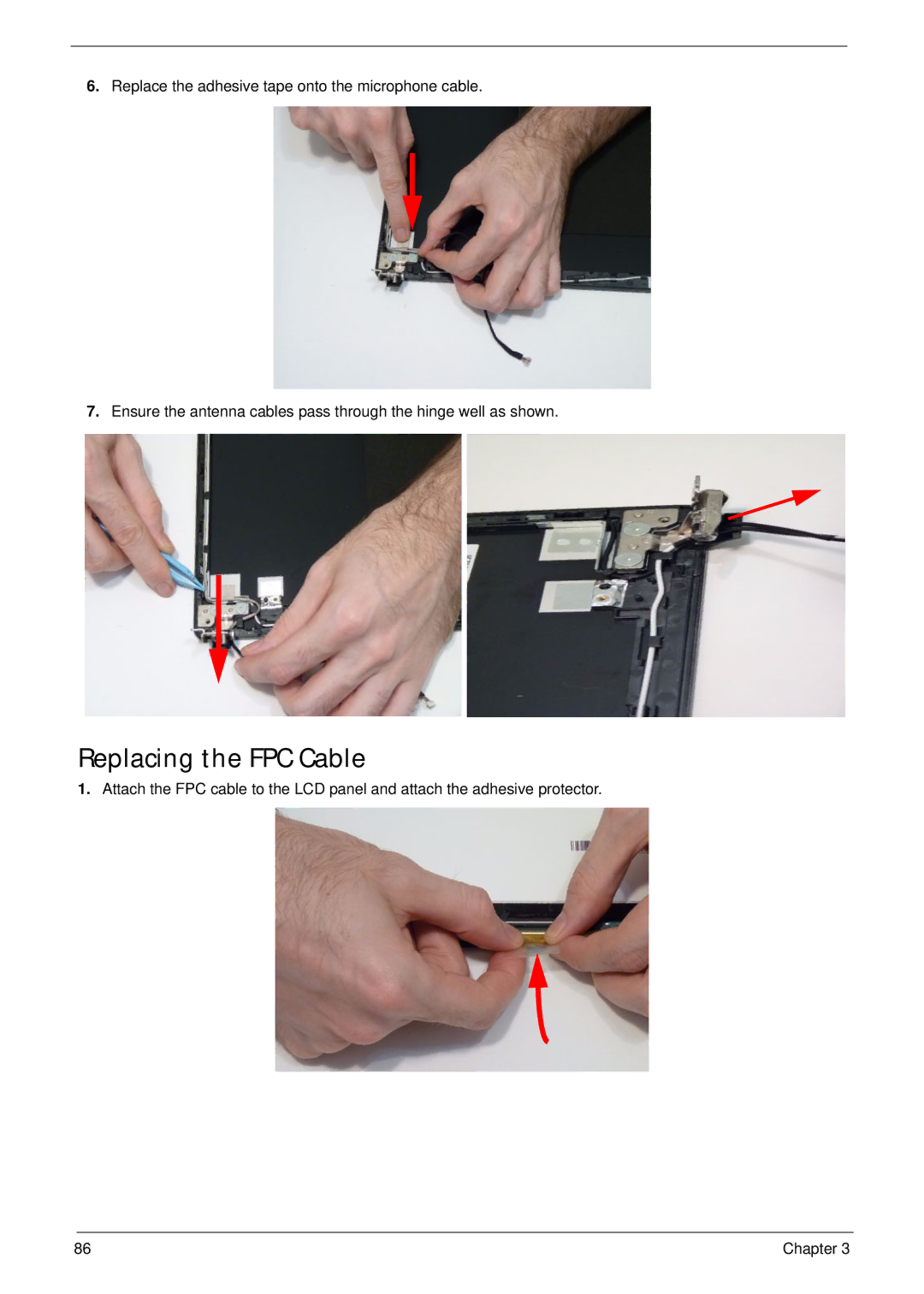 Acer 4553G manual Replacing the FPC Cable 