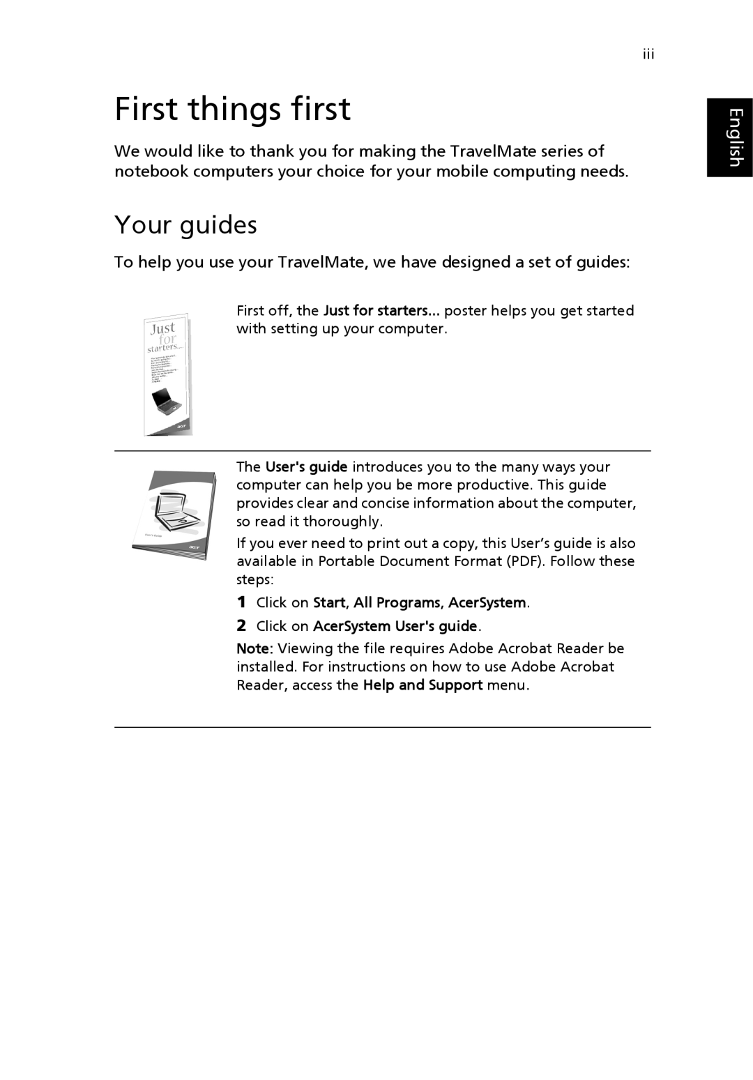 Acer 4100 Series, 4600 Series manual First things first, Your guides 