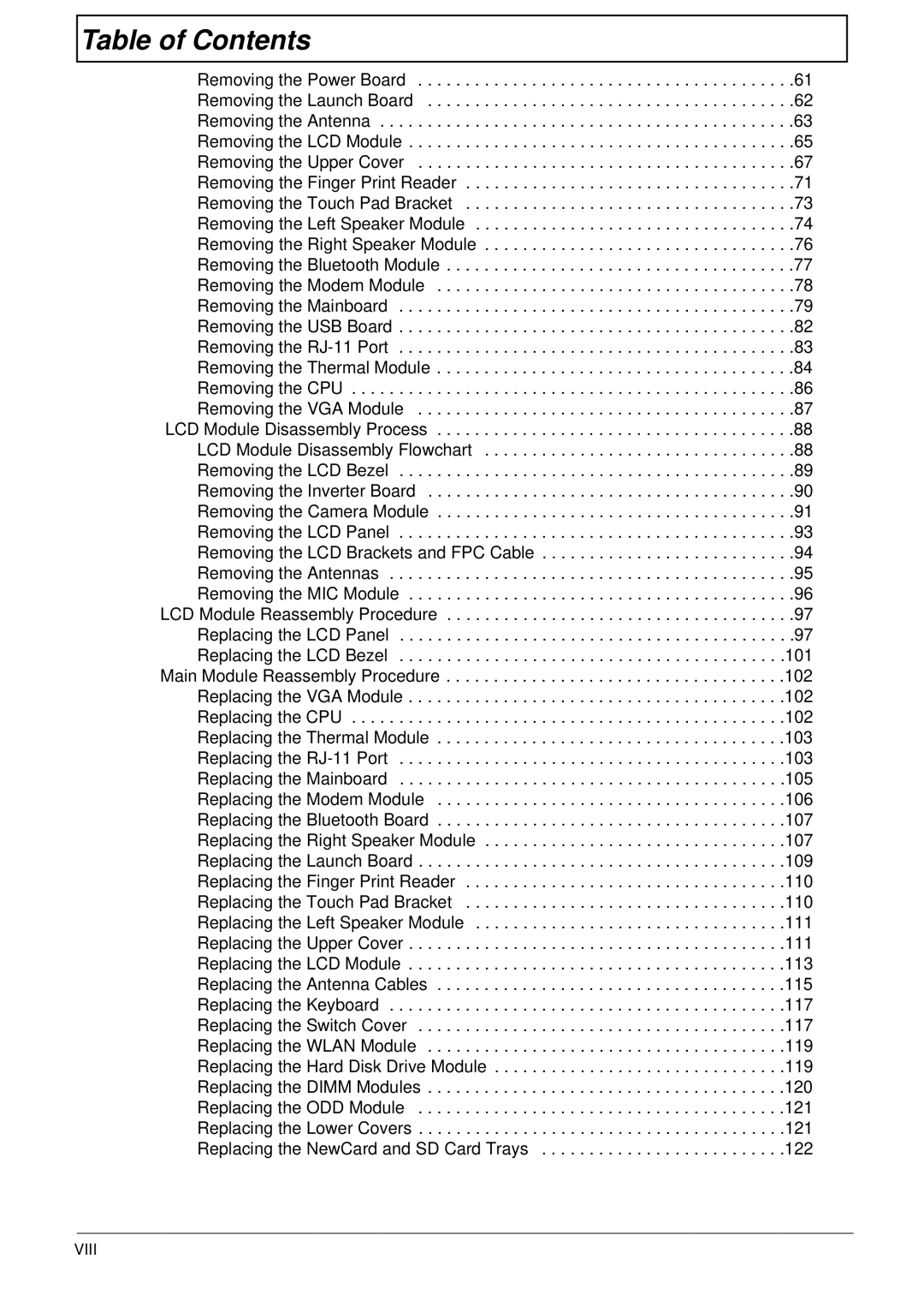 Acer 4730 manual Table of Contents 