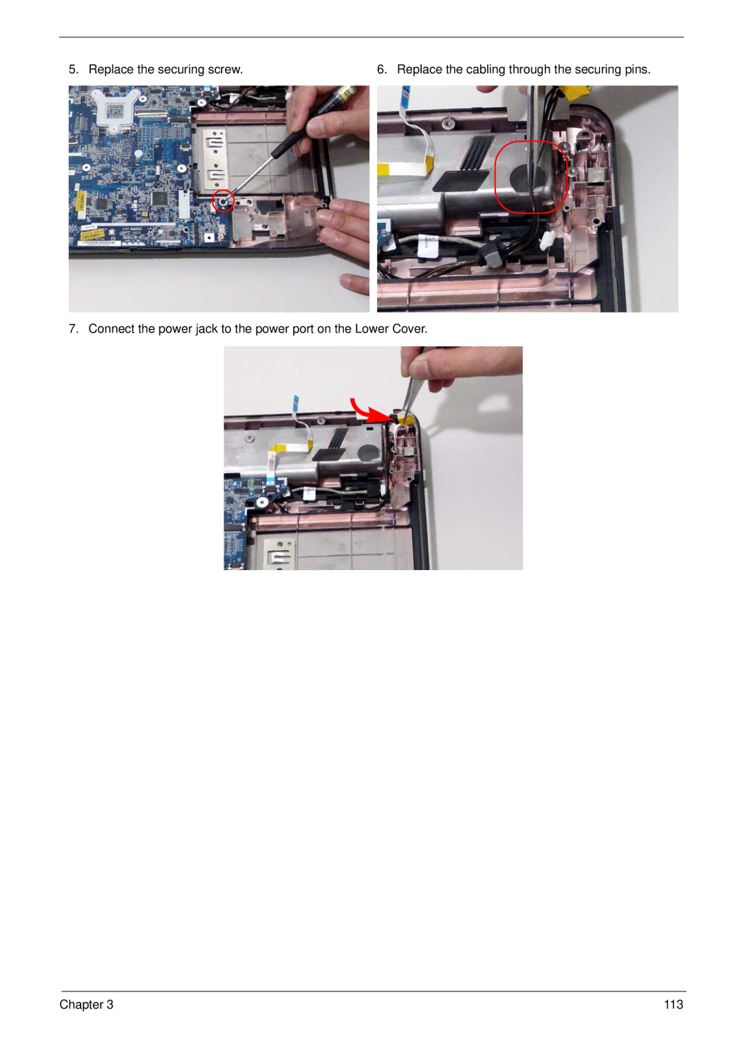 Acer 4730ZG, 4330 manual Replace the securing screw 