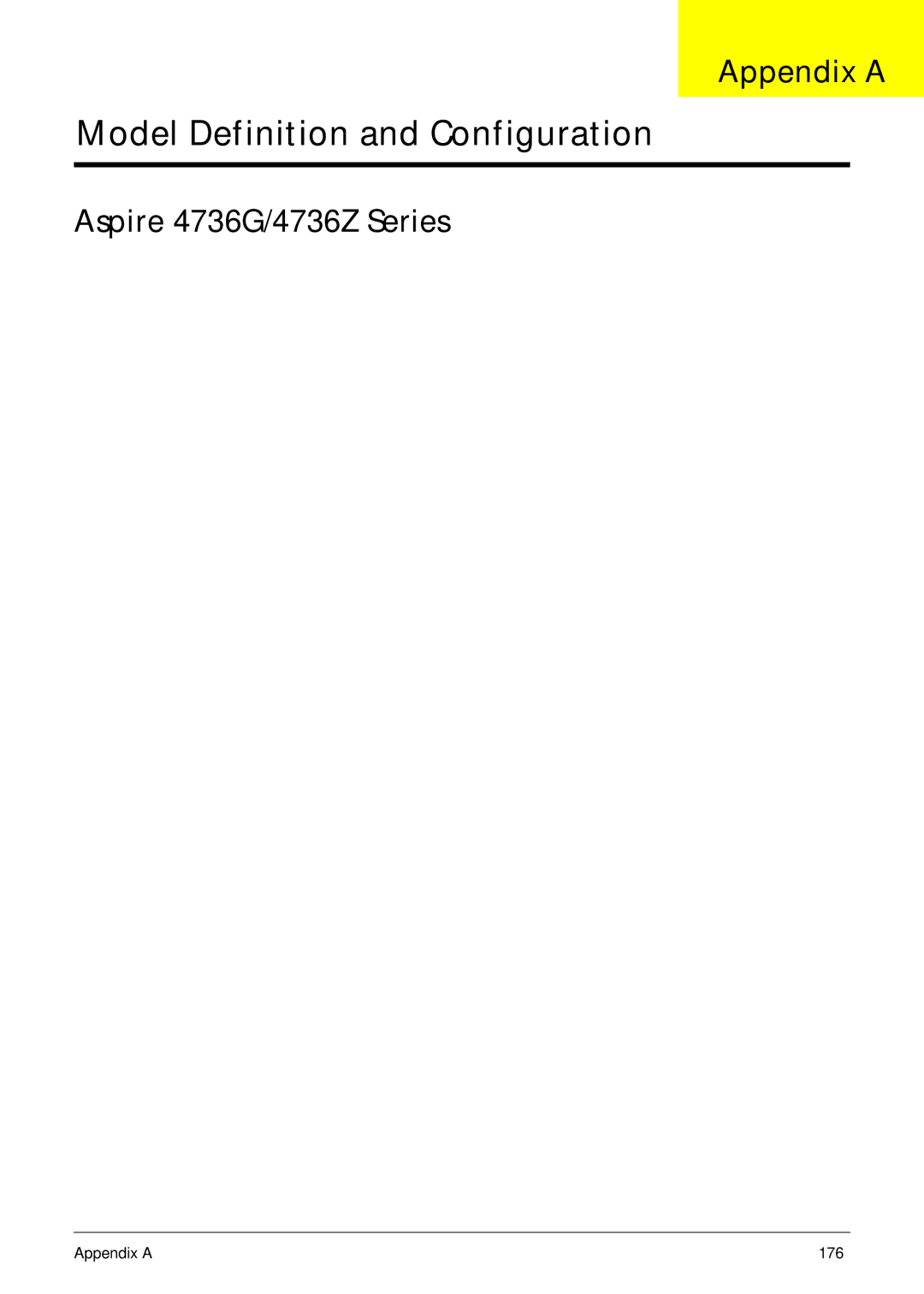 Acer manual Appendix a, Aspire 4736G/4736Z Series 